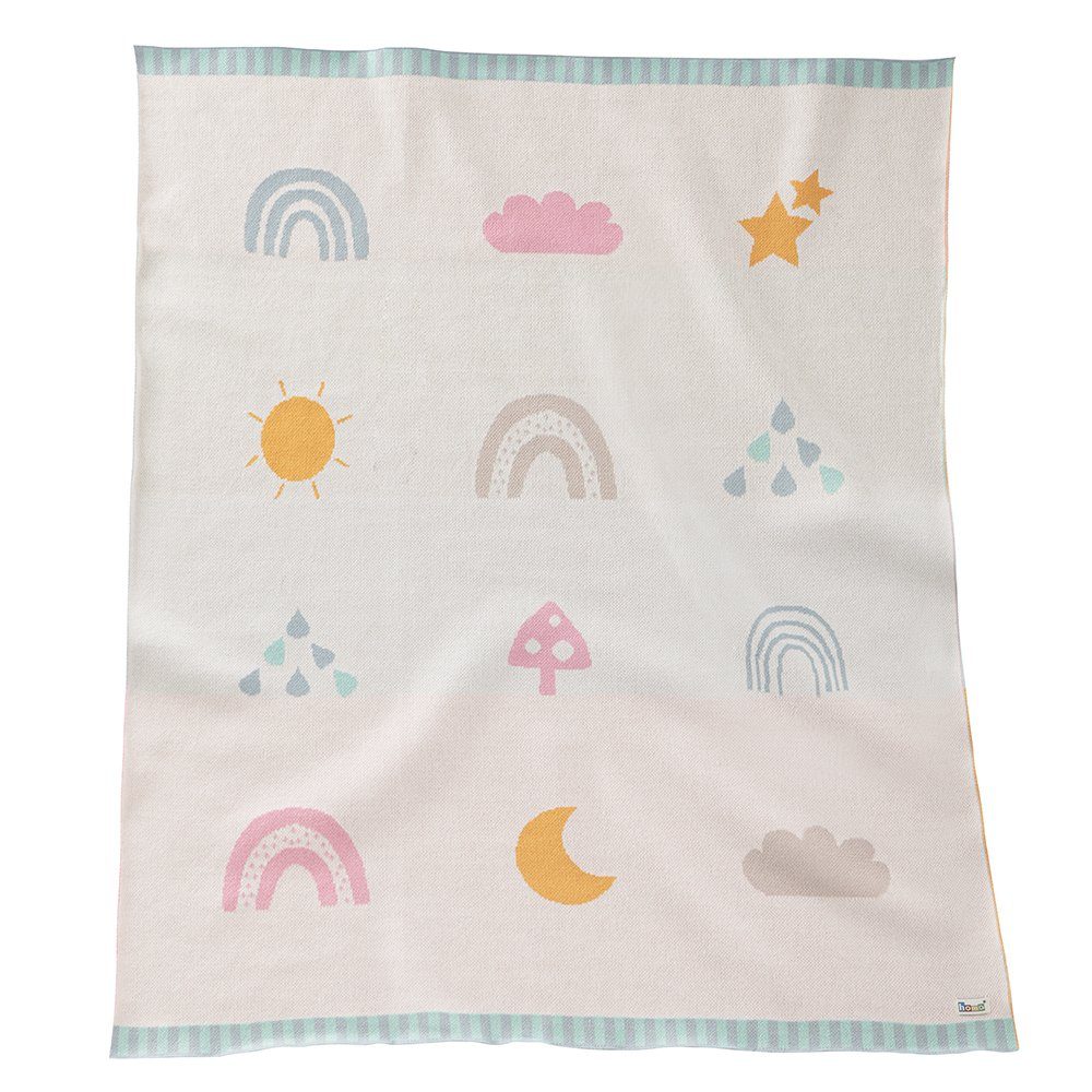 Babydecke be happy, howa, Strickdecke Baby 100% Baumwolle, 80x100cm Kuscheldecke