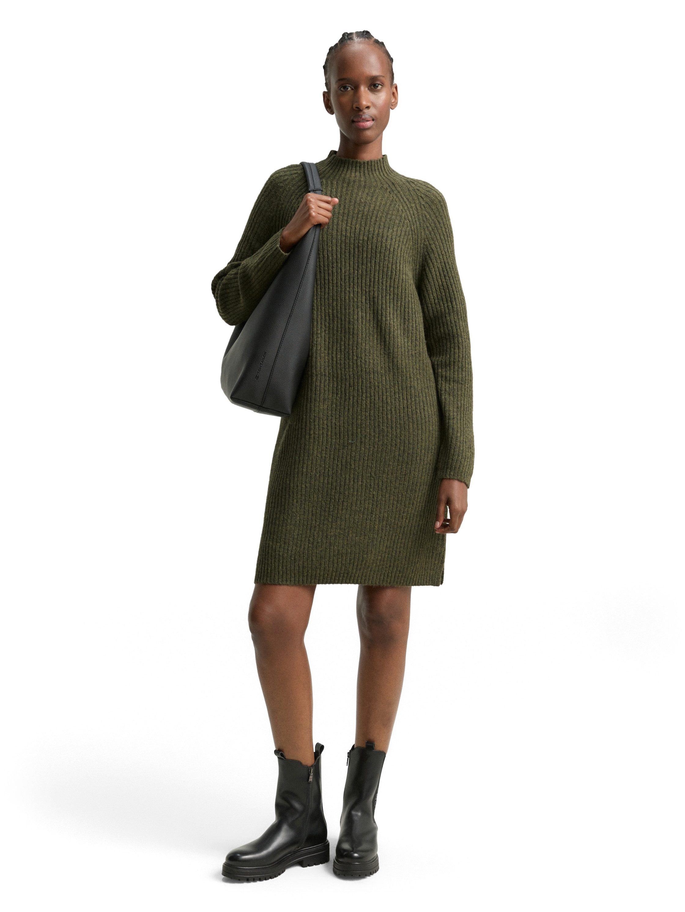 TOM TAILOR Denim Strickkleid mit Stehkragen