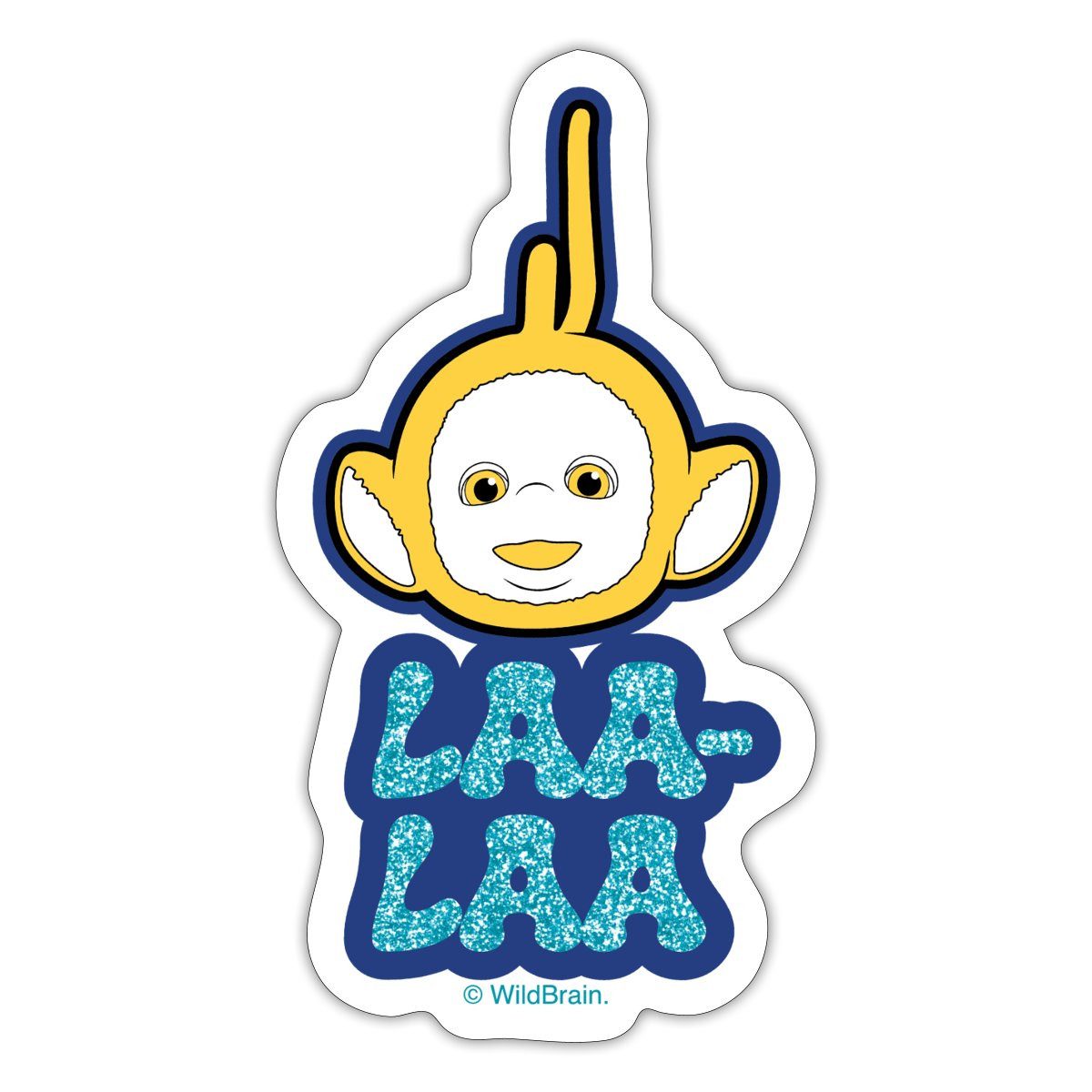 Spreadshirt Aufkleber Teletubbies Laa-Laa Mit Glitzer-Design Sticker Aufkleber