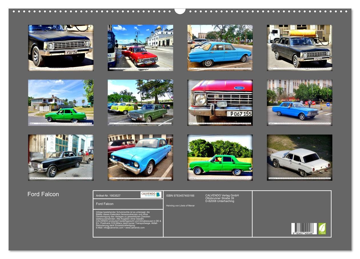 Thumbnail - CALVENDO Wandkalender Ford Falcon (Wandkalender 2026 DIN A2 quer), CALVENDO Monatskalender
