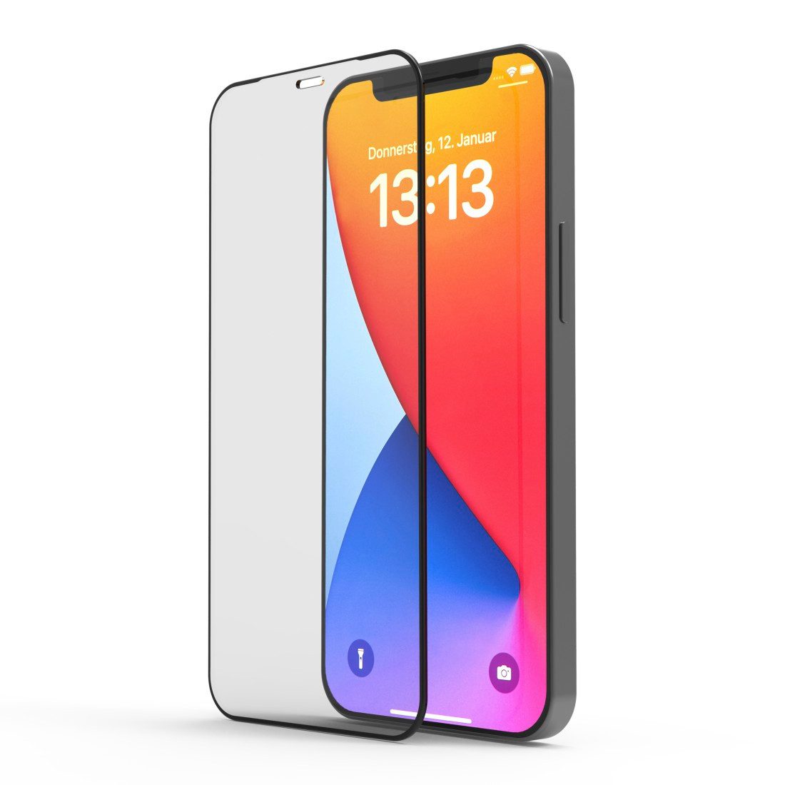 Displayschutzglas Displayschutzglas für iPhone 12/12 Pro (Panzerglas, D3O, Montagehilfe)