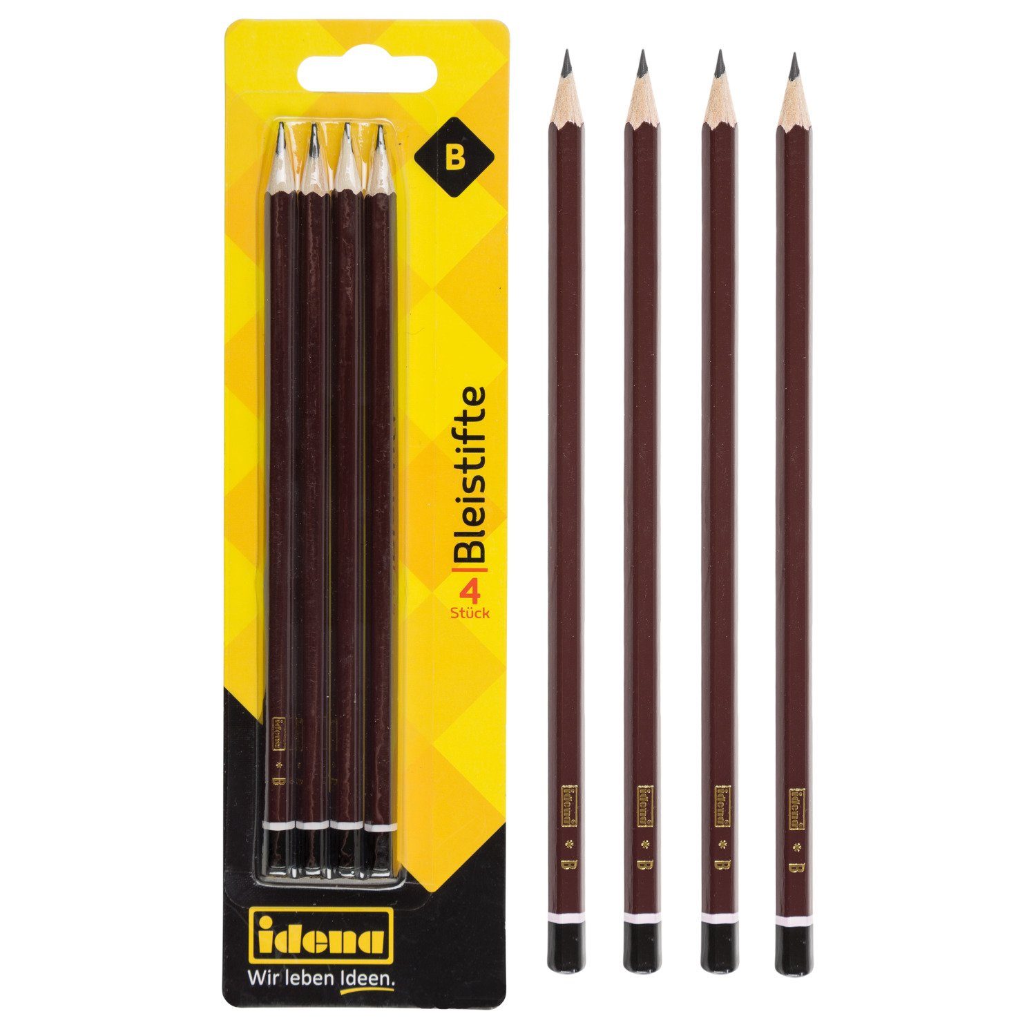 Idena Bleistift Idena 20005 - Bleistift, 4 Stück, Härte B