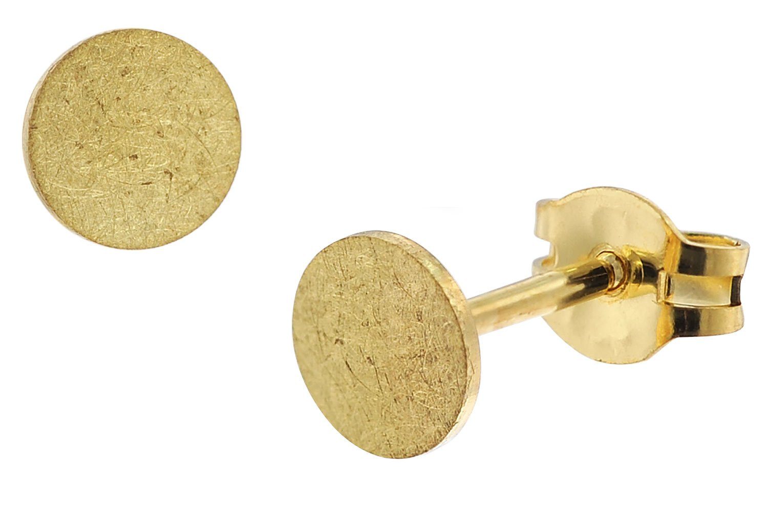 trendor Paar Ohrstecker Damen-333 / 8K Gold Eismatt ⌀ 5 mm günstig online kaufen