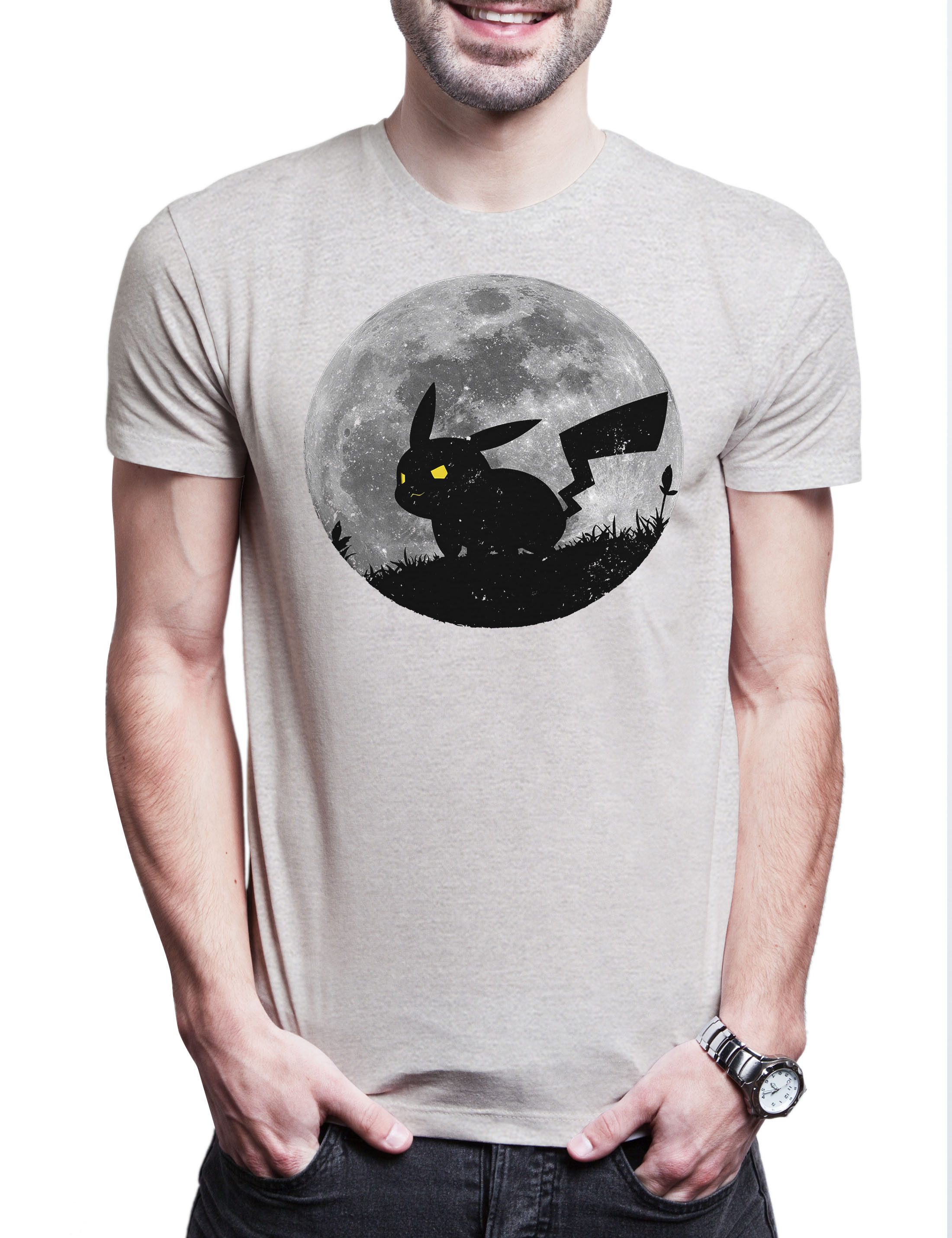 Print-Shirt Poke Moon Herren T-Shirt Mond Ball Anime Go Trainer Evolution XP Fight