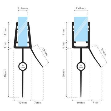 STEIGNER Duschdichtung UK22-06 gerade, L: 30 cm, (1 Stück Packung, Einzeldichtung), für 5mm bis 6mm Glasstärke