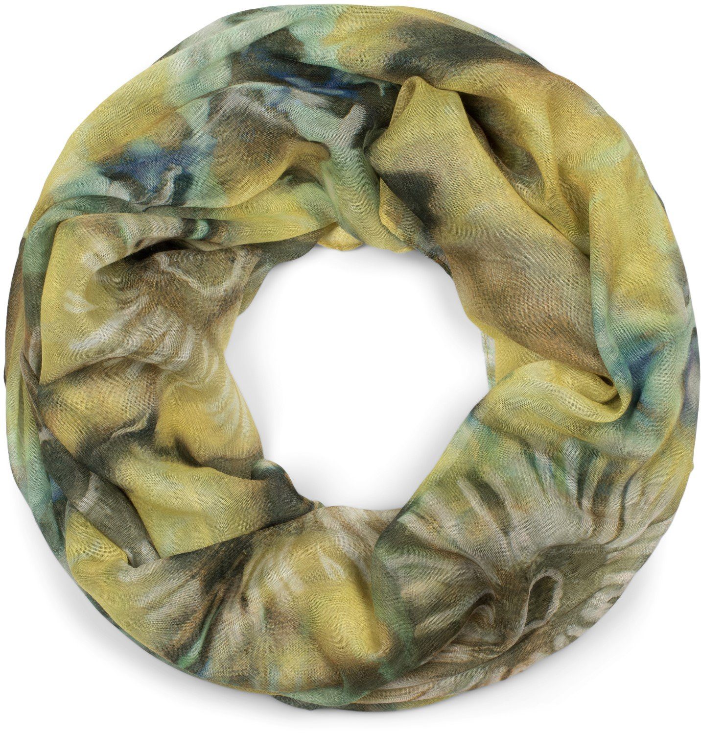 Batik Gelb Loop Loop, styleBREAKER (1-St), Aquarell Blüten Schal