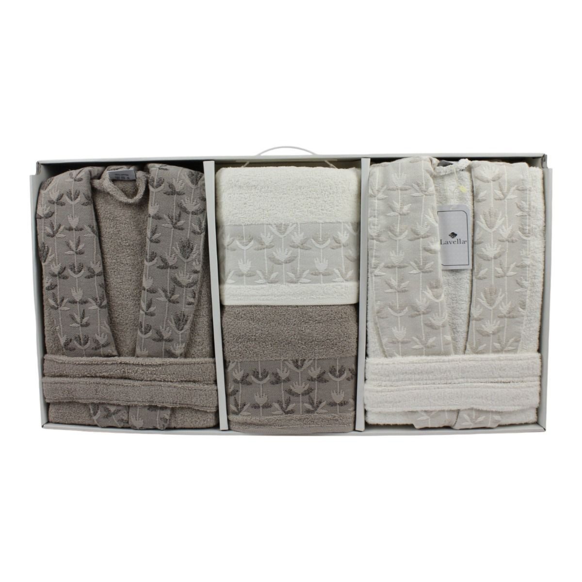 Unisex-Bademantel Wellness Set 6 teilig aus Baumwolle