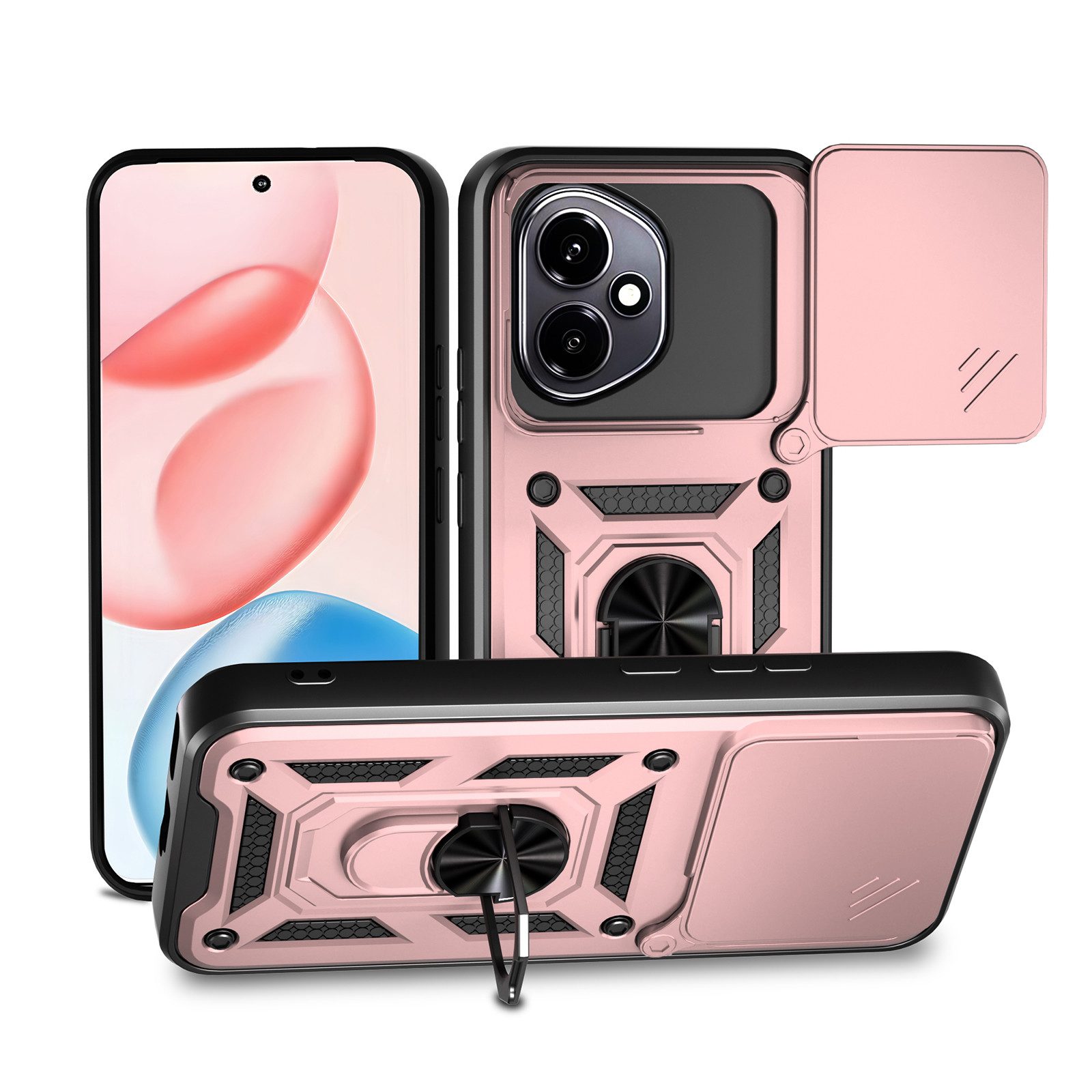 betterfon Handyhülle Panzer Hülle für Honor 400 Outdoor Case mit Kameraschutz, Outdoorhülle mit Ringhalter Smartstand Kameraschutz und Silikonkern