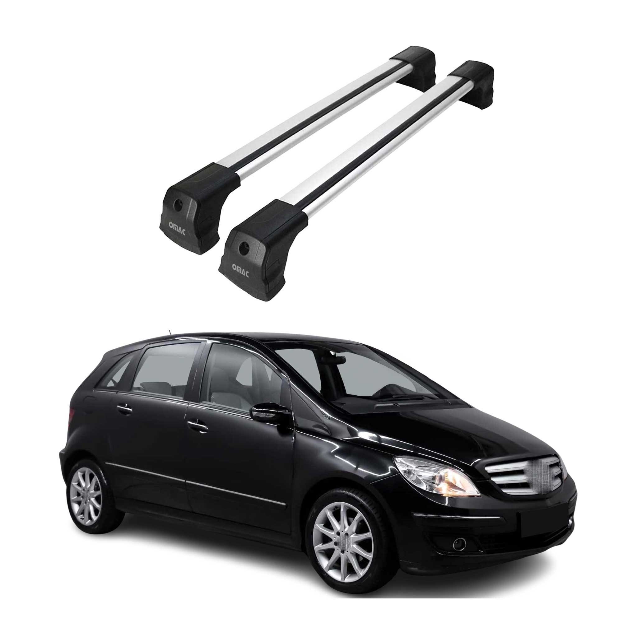 OMAC Dachträger für Mercedes B Klasse T245 2005-2011 Aluminium Silber (2-St), Wasserbeständig,Abnehmbar,Multifunktional,Leichtgewichtig
