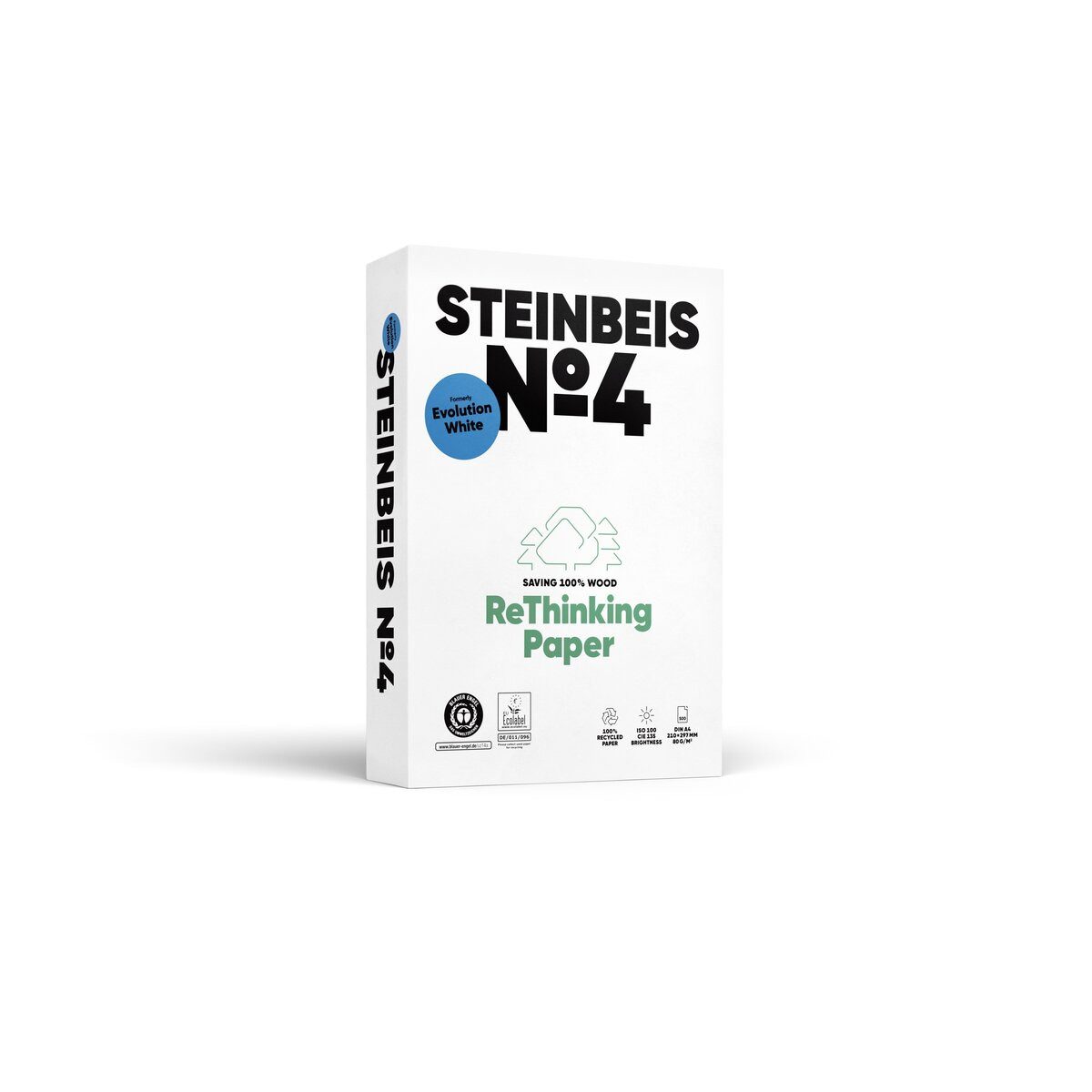 STEINBEIS Kopierpapier No. 4 - Evolution White - Recyclingpapier A4 80g weiß 500 Blatt.