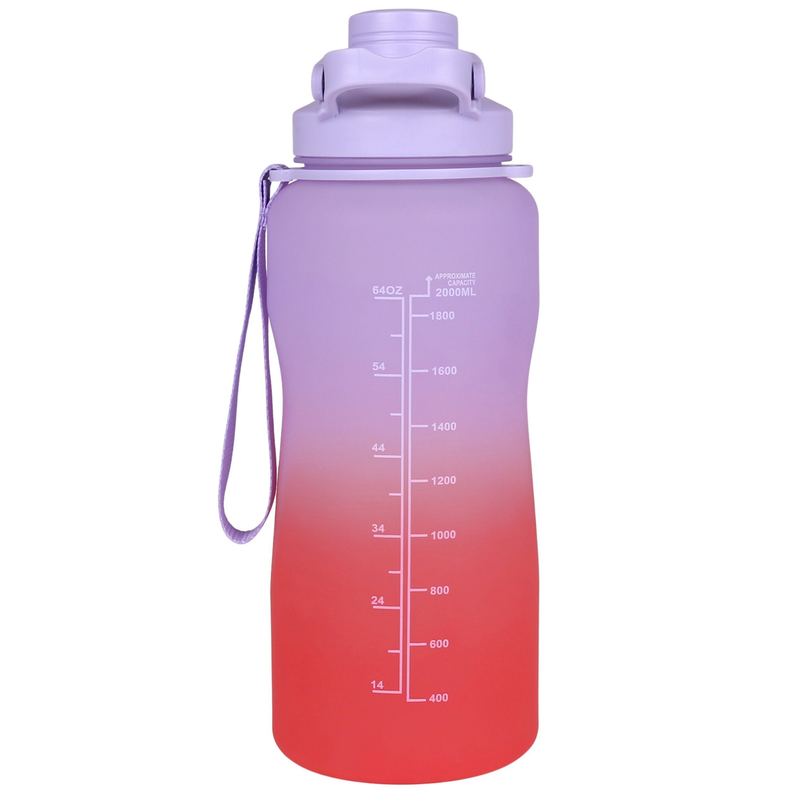 Sarcia.eu Trinkflasche Graduierung 2,3l mit Violett-rote Bidon Plastikflasche
