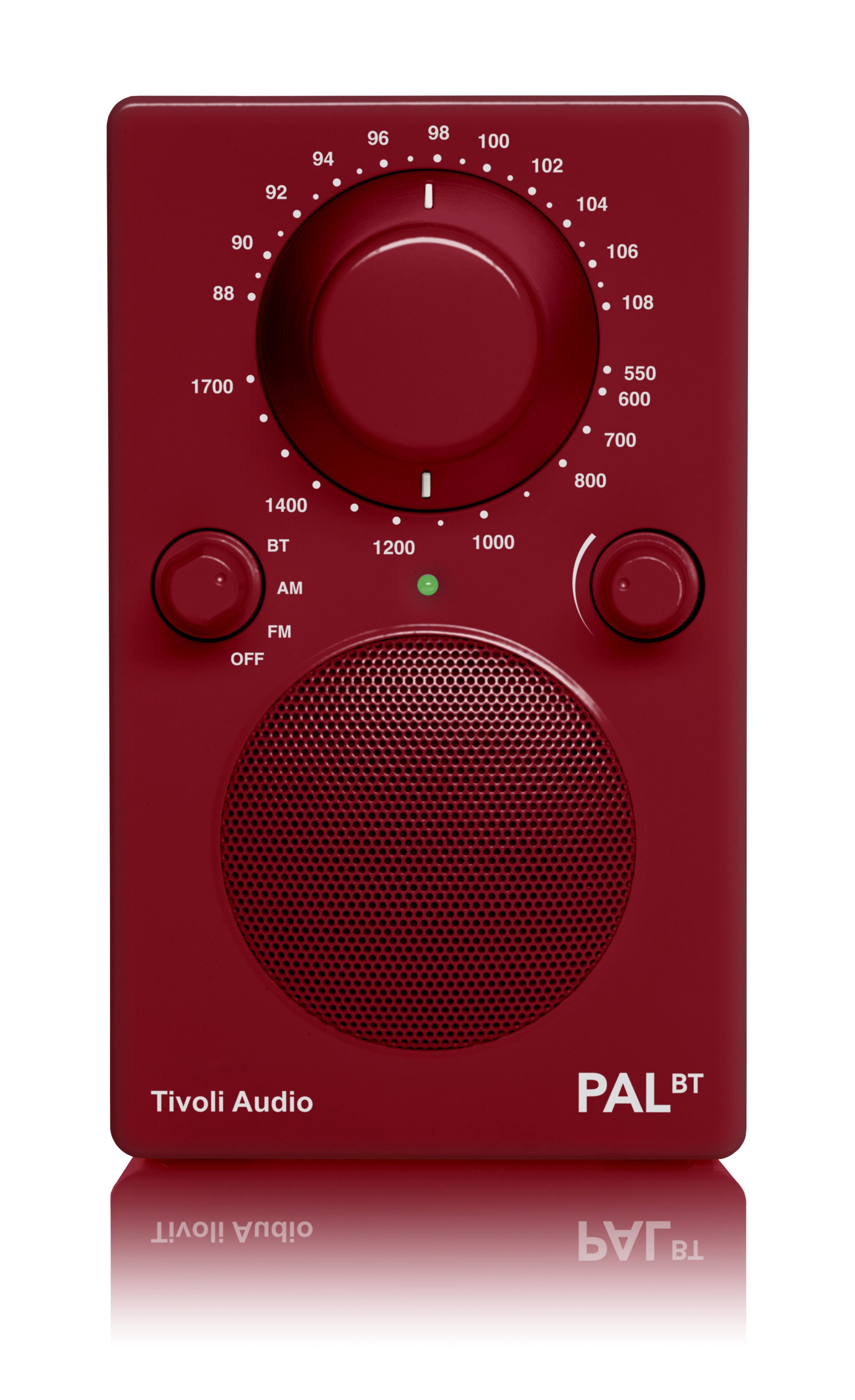 BT tragbar, (FM-Tuner, Akku-Betrieb) Bluetooth-Lautsprecher, Tivoli Audio Tisch-Radio, Rot Radio PAL