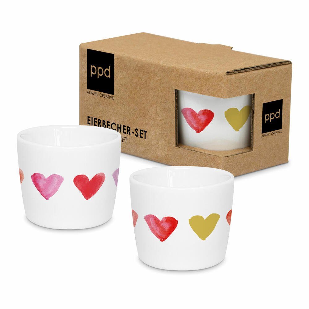 PPD Eierbecher Aquarell Hearts Egg Cup Set 2-tlg.