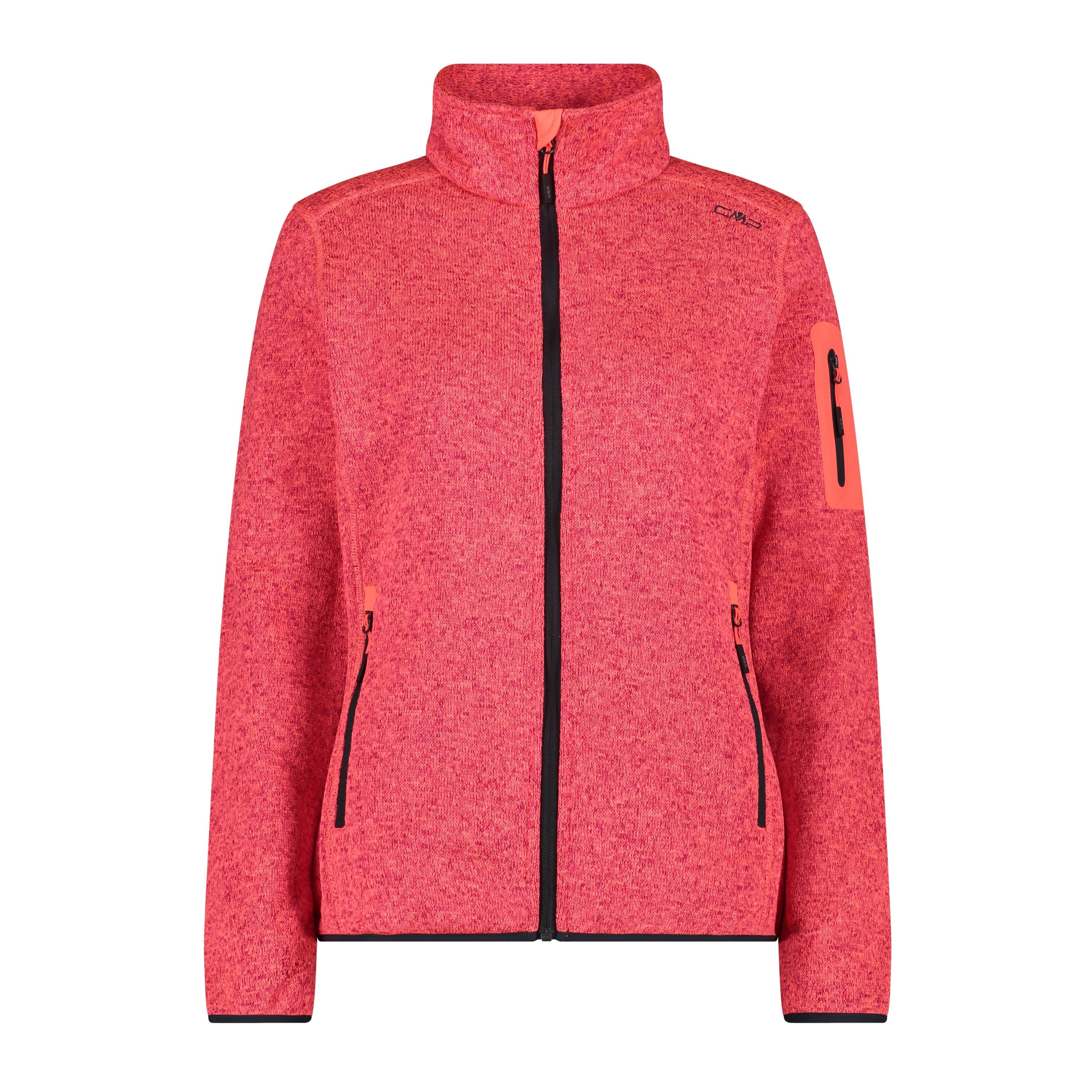 CMP Strickfleecejacke WOMAN JACKET RED FLUO-ANTRACITE günstig online kaufen