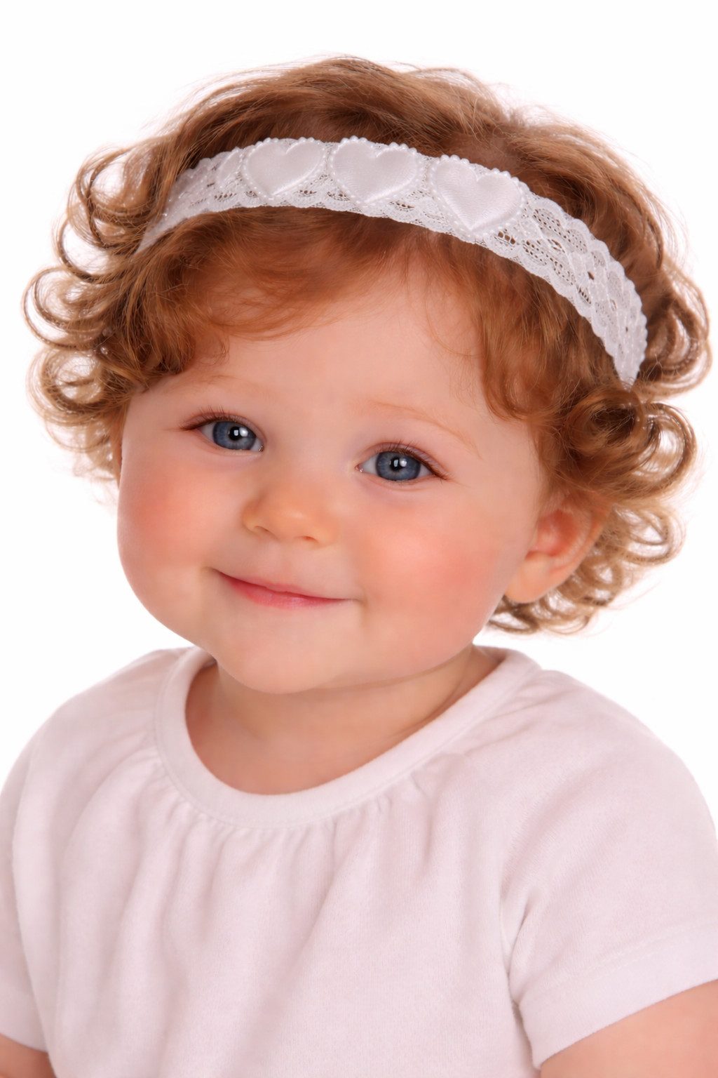 La Bortini Stirnband Baby und Kinder Stirnband Kopfband in Weiß 34 bis 55cm elastisch, weich, für Baby und Kinder Mädchen