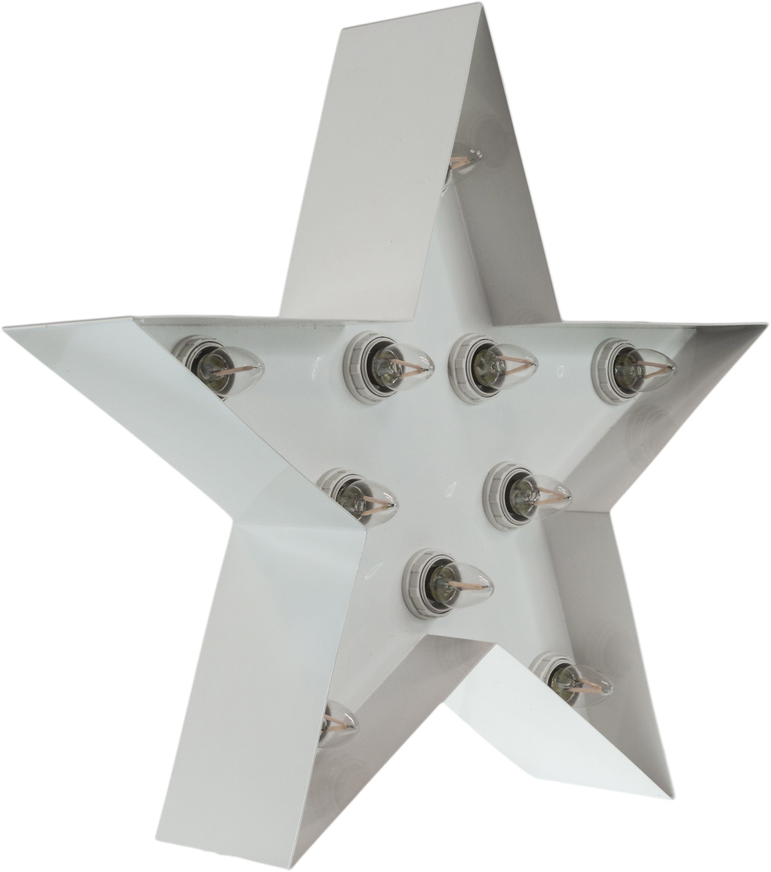 MARQUEE LIGHTS LED Star, 10 Leuchtmittel, Star cm E14 Tischlampe Wandlampe, Lichtquellen ohne 38x38 (exkl)- Dekolicht Warmweiß