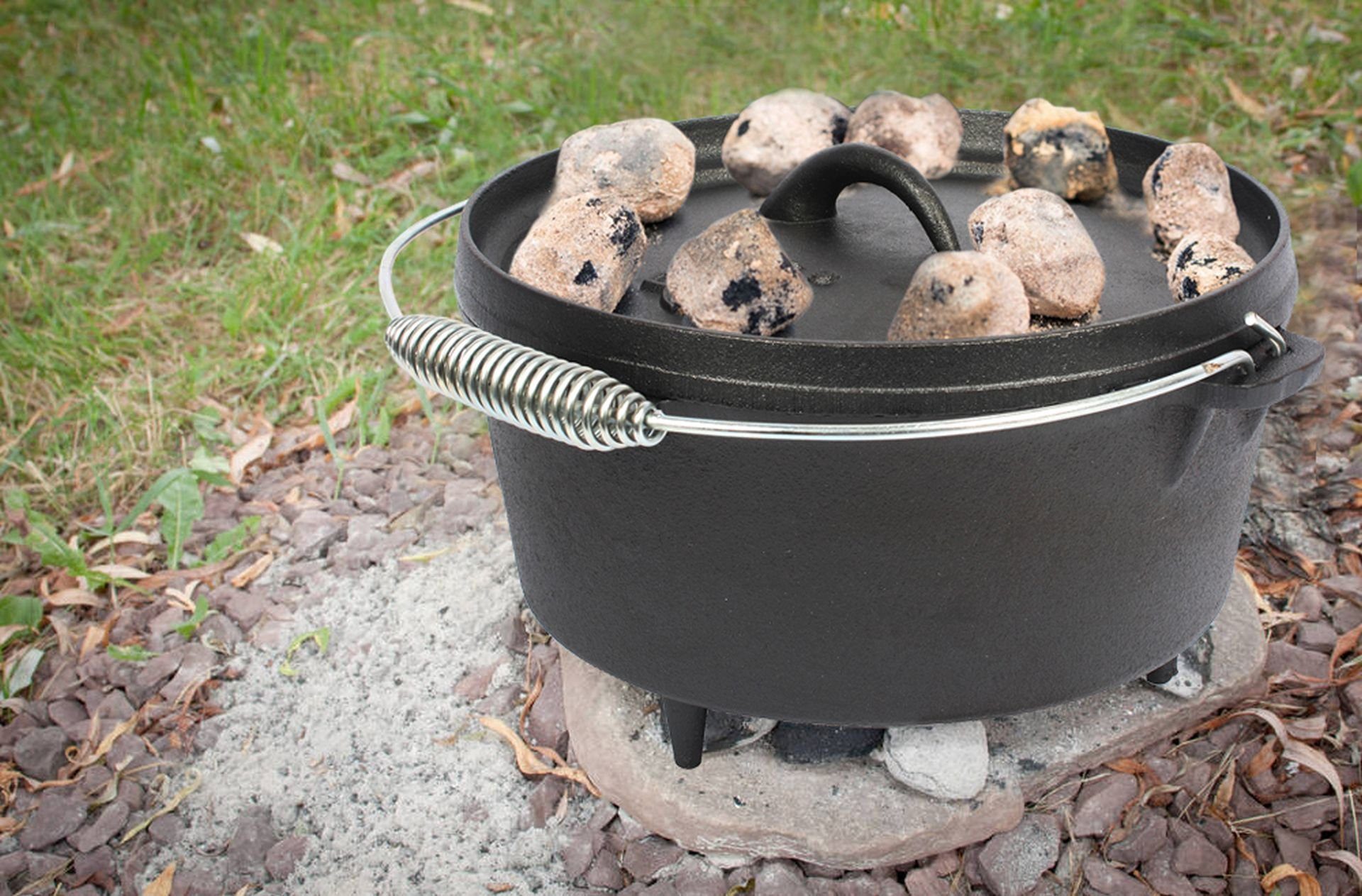 El Fuego Grilltopf El Fuego Dutch Oven verschiedene Größen Schwarz mit Deckelheber | Grilltöpfe