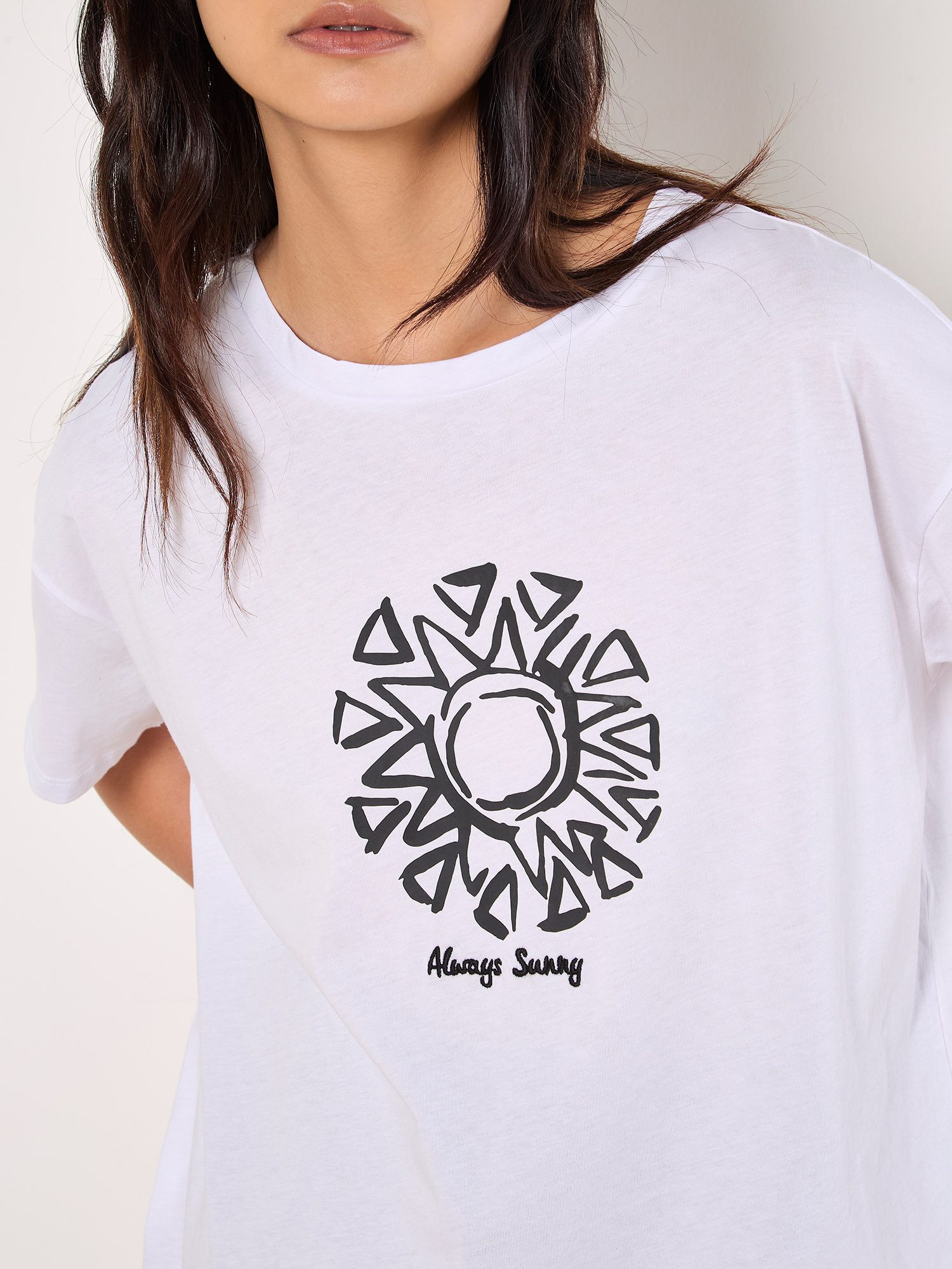 Apricot T-Shirt Immer sonnig T-Shirt mit Schriftzug