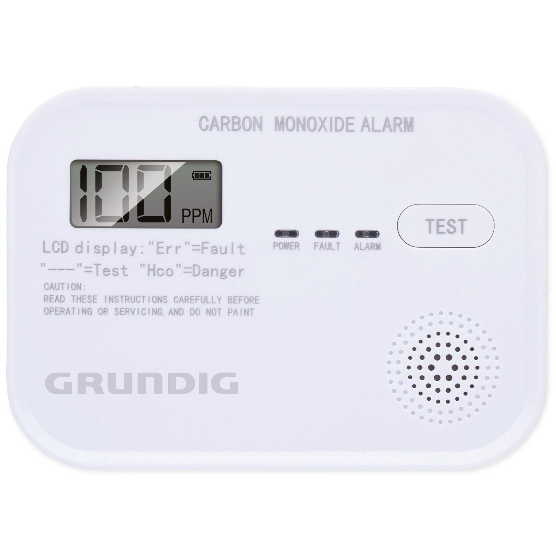 Grundig GRUNDIG Kohlenmonoxid-Melder mit Display, batteriebetrieben CO-Melder