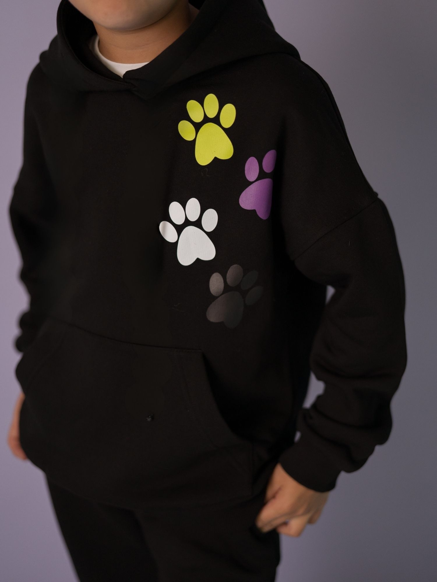 Hoodie Mädchen und Jungen Hoodie WALK WITH ME - schwarz