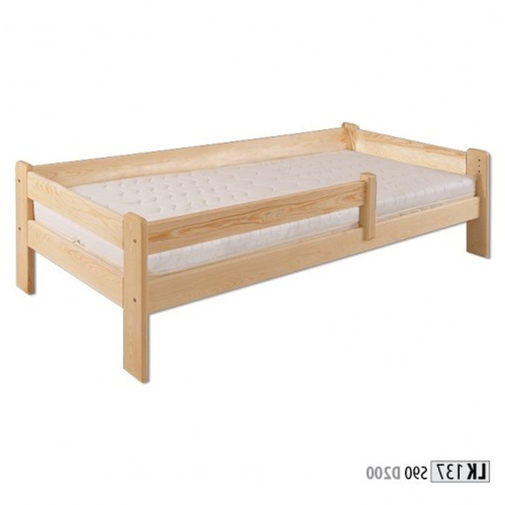 Holzbett Jugendbett aus massivem Kiefernholz mit stabilem Bettgestell
