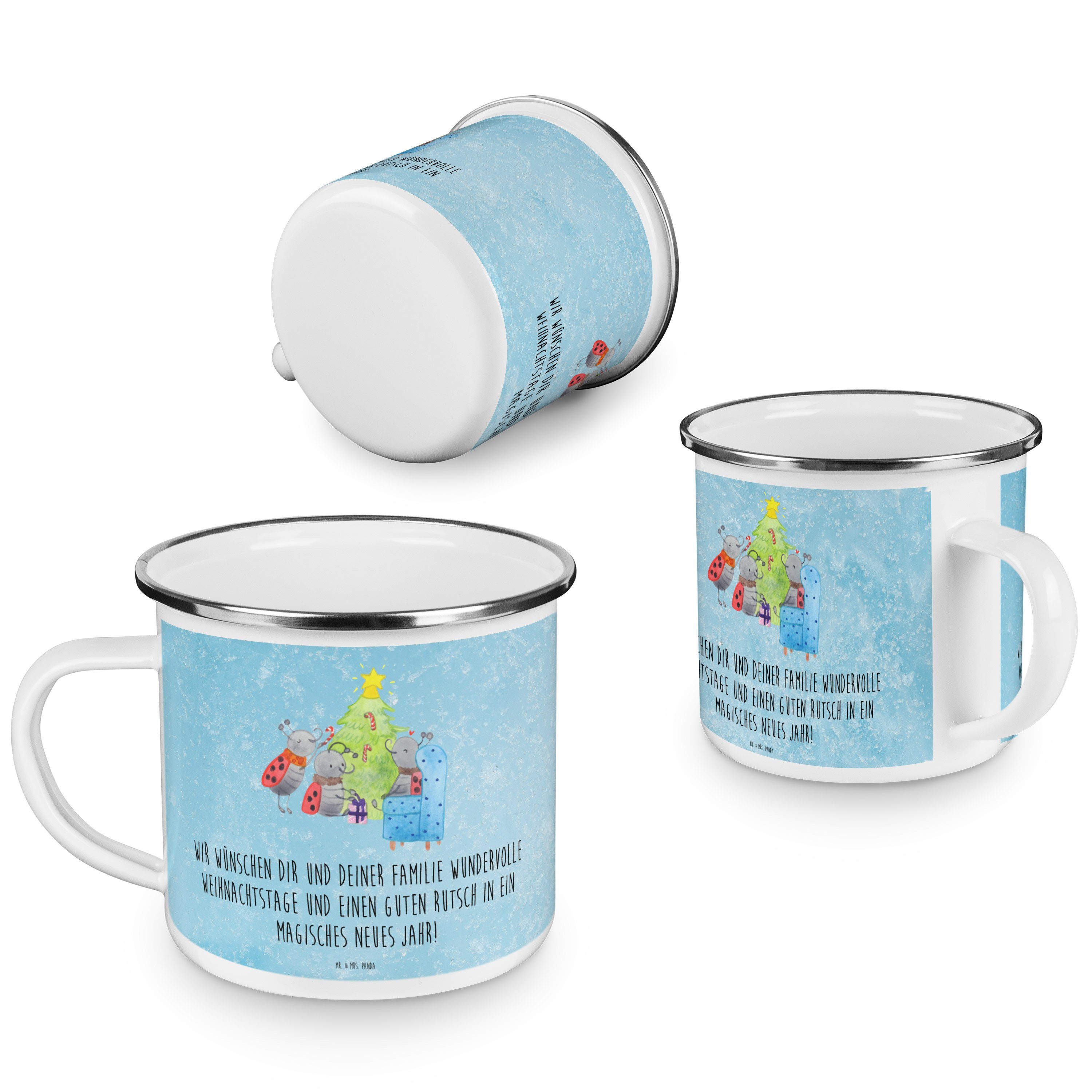Mr. Eisblau - Becher Geschenk, Panda Camping, & Weihnachten - Mrs. Emaille Trinkbecher, Emaille Smörle