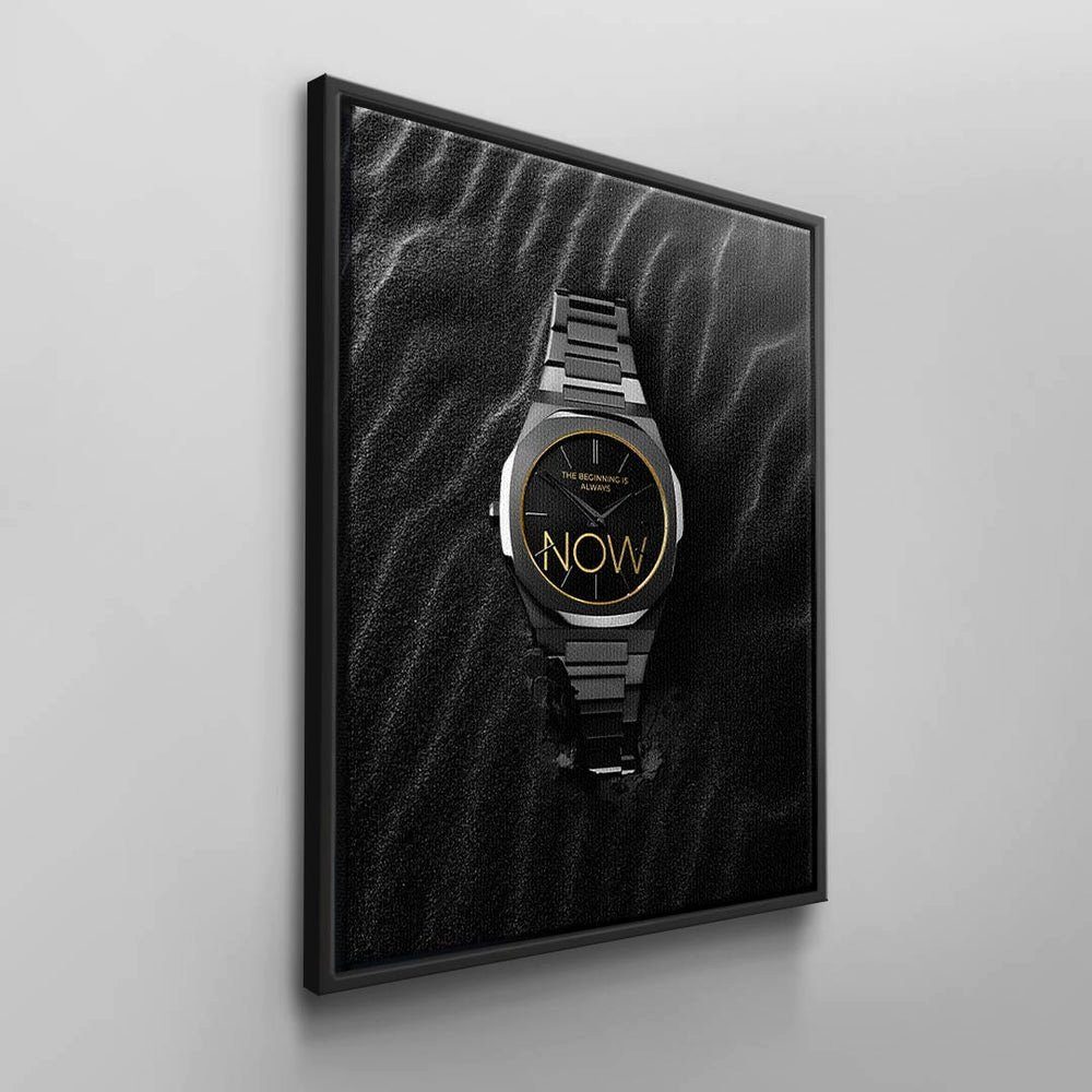 DOTCOMCANVAS® Leinwandbild, GRAPHIT, Attitude Pure Leinwandbild Rahmen Premium Uhren - Motiv ohne