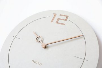 ONZENO Wanduhr THE GREY. 29x29x0.9 cm (handgefertigte Design-Uhr)