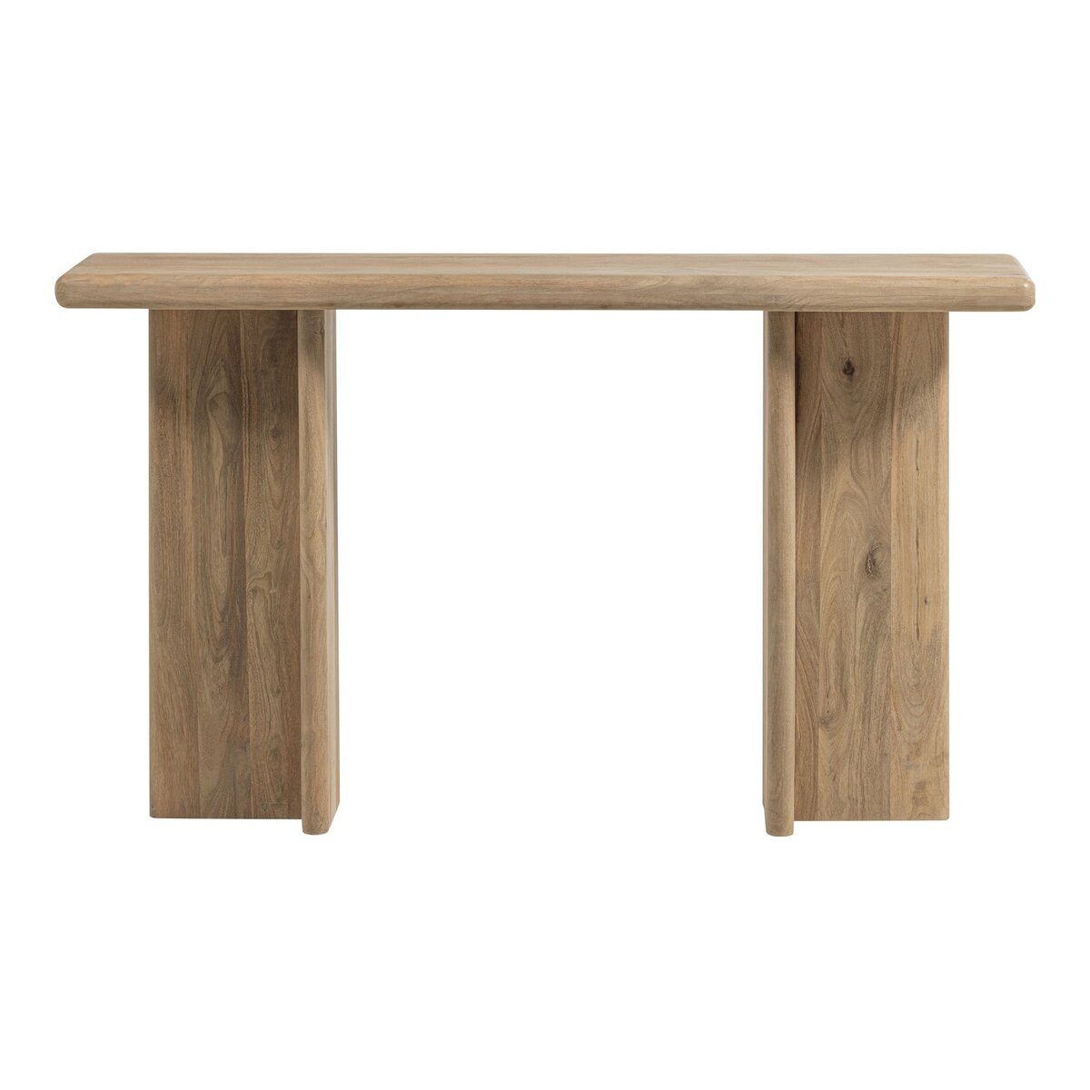WOOOD Konsole / Schminktisch Ato - Mangoholz Natur, 80 cm, Naturtönen für ein natürliches Flair, abgerundete Ecken