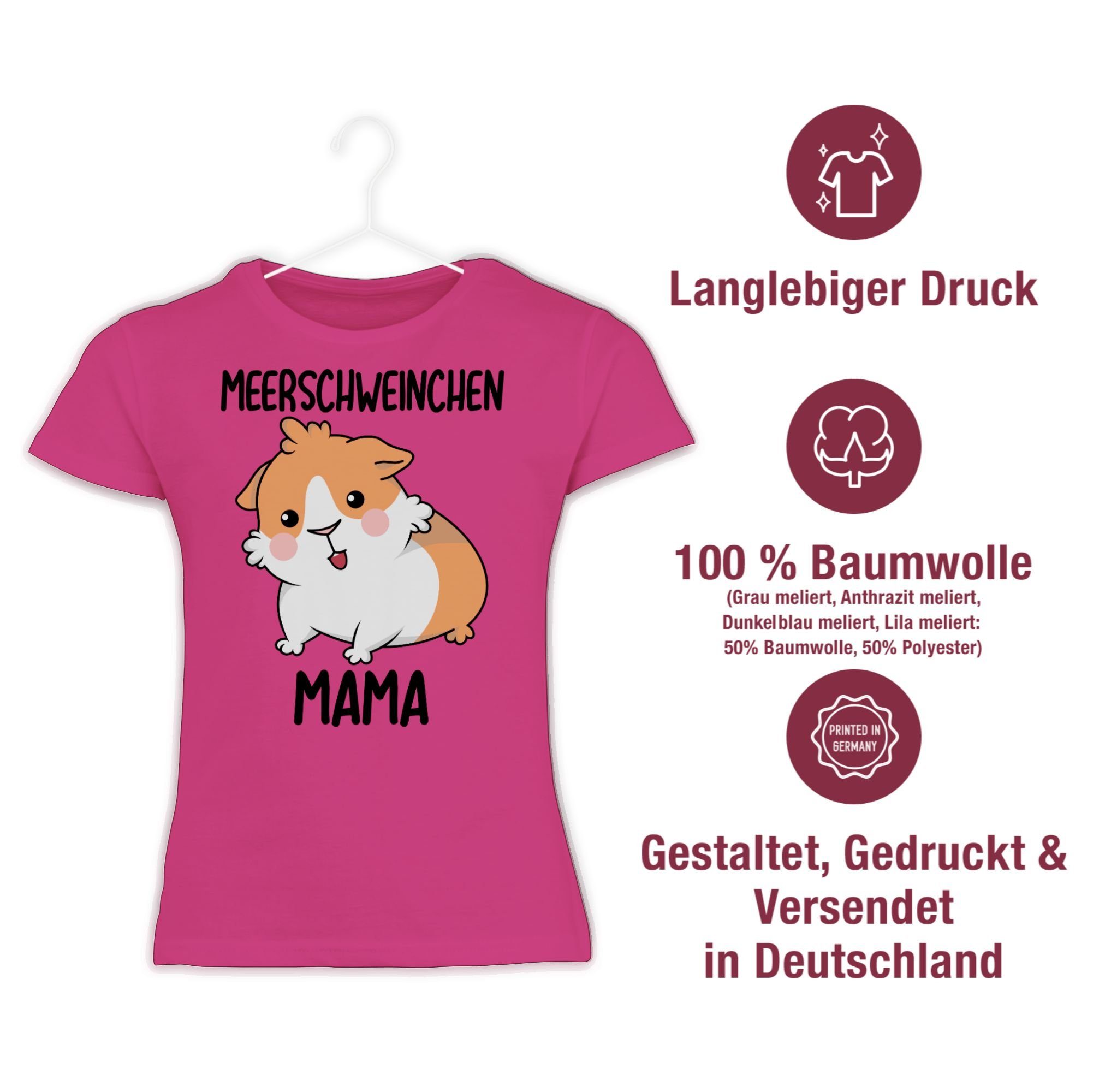 Shirtracer Mama Tiermotiv Print Animal Fuchsia 1 T-Shirt Meerschweinchen