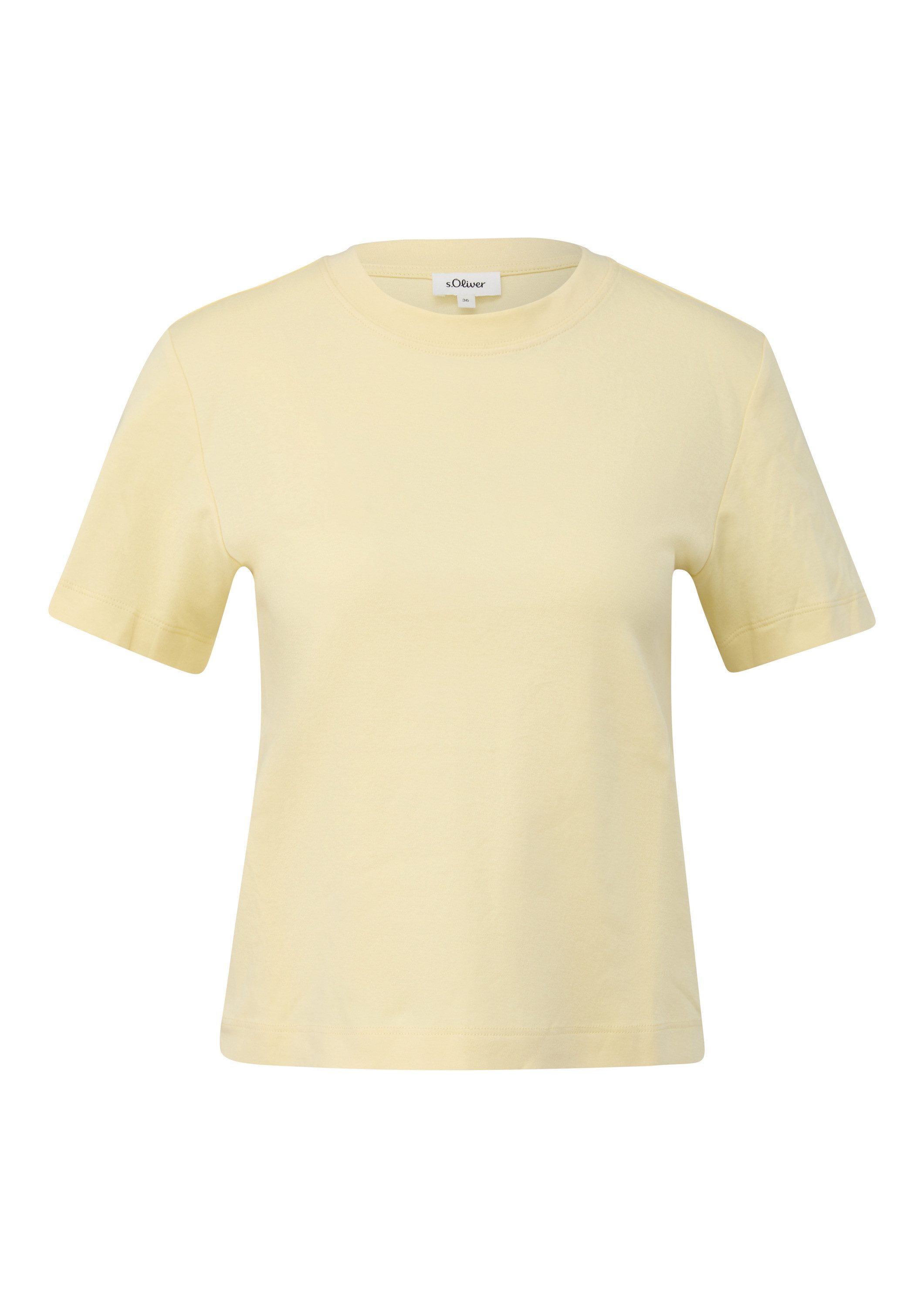 s.Oliver Kurzarmshirt T-Shirt Verkürztes T-Shirt aus Interlockjersey