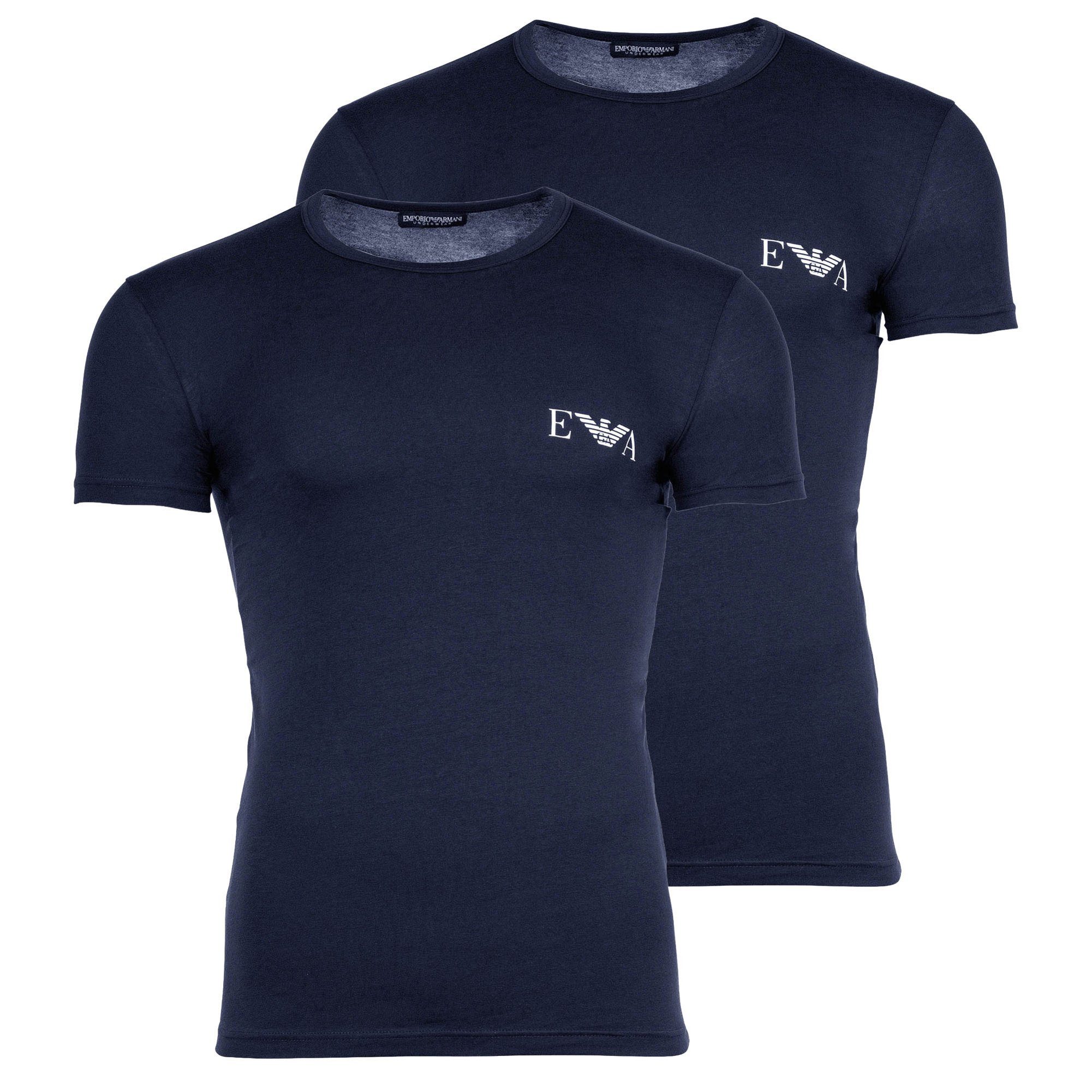 Emporio Armani T-Shirt Herren T-Shirt 2er Pack Baumwolle BOLD MONOGRAM (Packung, 2er Pack)