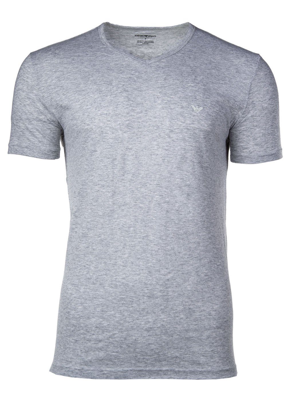 T-Shirt Emporio 2er Herren V-Ausschnitt T-Shirt Pack Armani Blau/Grau - V-Neck,