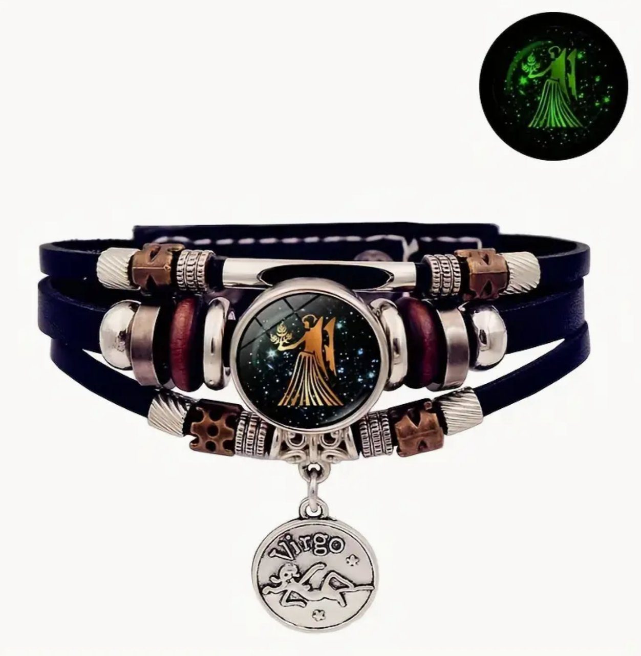 Armband mit Gravur Armband Sternzeichen Jungfrau mit 3D Gravur im Glas