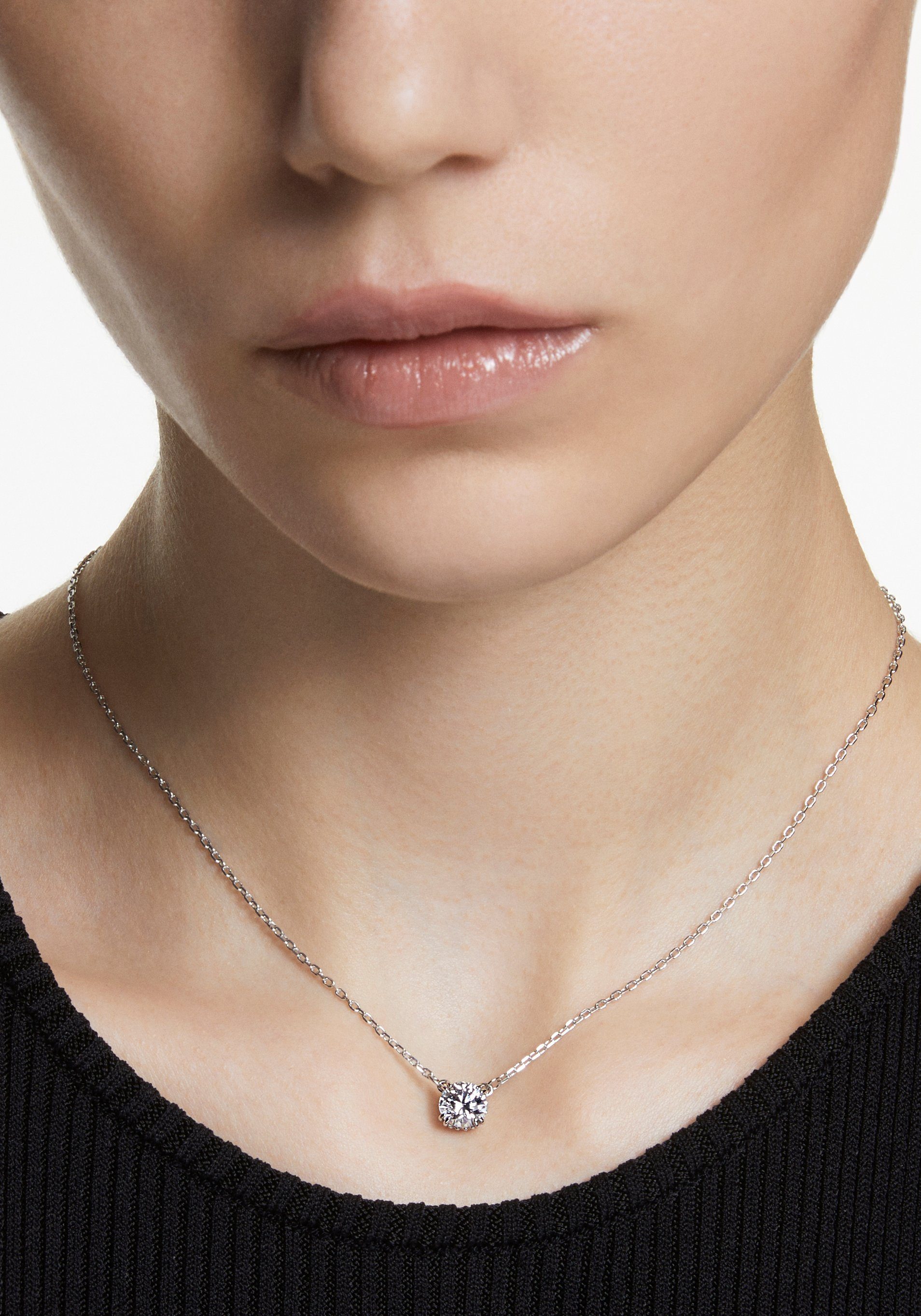 Swarovski Kette mit Anhänger Stilla Round, mit Swarovski® Kristall
