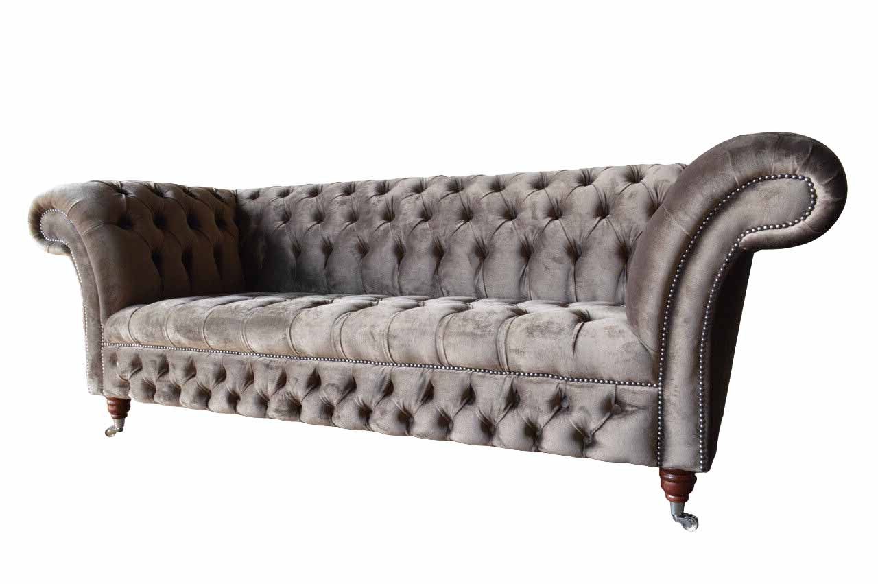 JVmoebel Chesterfield-Sofa, Sofa Chesterfield Wohnzimmer Klassisch Design Sofas Textil | Chesterfield-Sofas