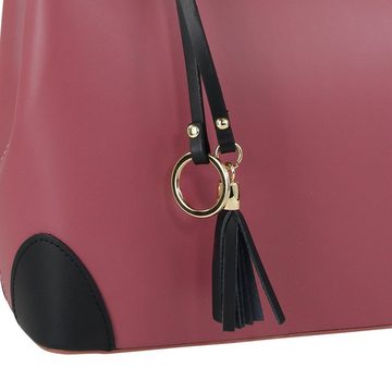 Toscanto Handtasche Toscanto Damen Handtasche Umhängetasche (Handtasche), Damen Handtasche, Umhängetasche Leder, altrosa, schwarz ca. 32 x 23cm
