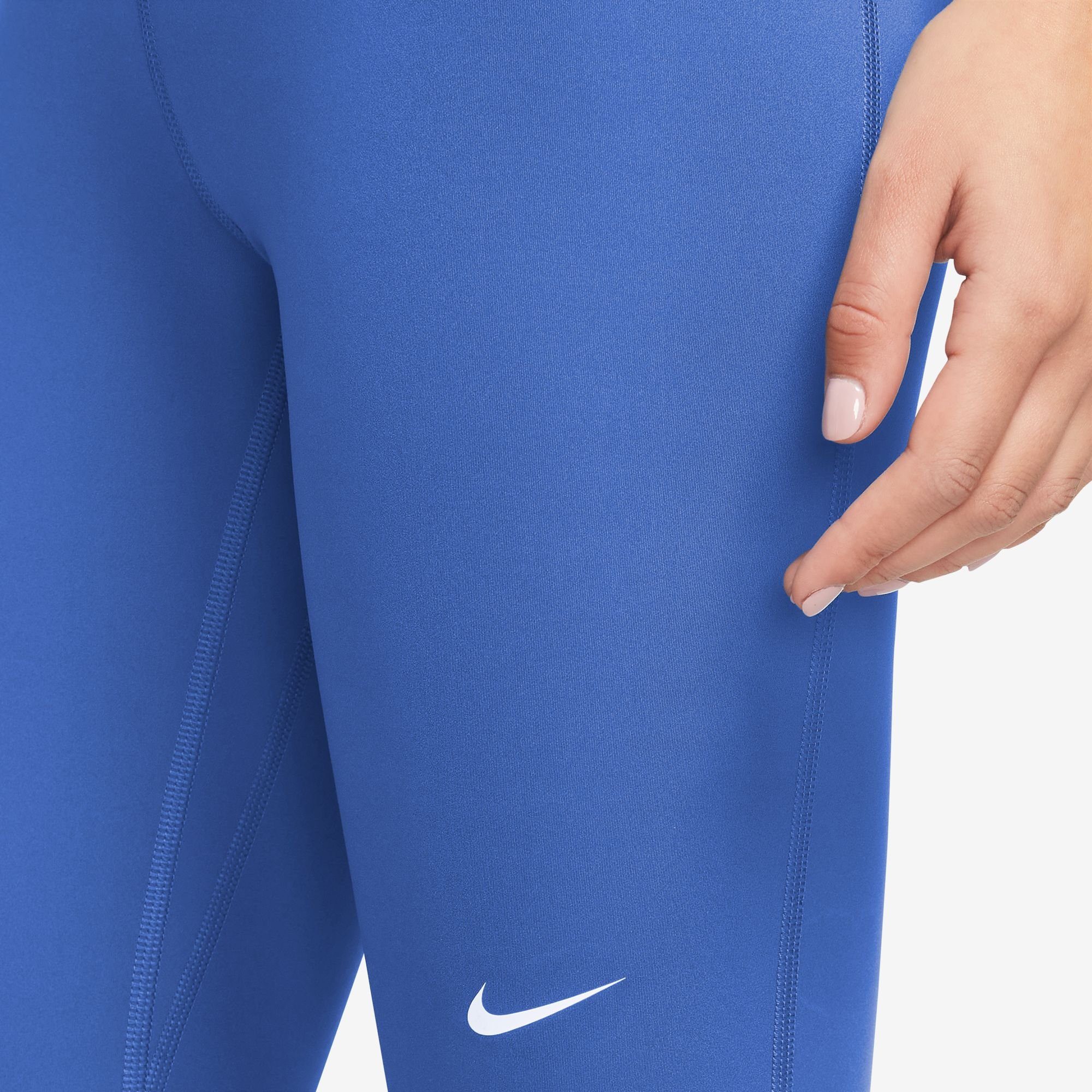 BLUE MESH-PANELED LEGGINGS WOMEN'S PRO MID-RISE JOY/WHITE Nike Trainingstights