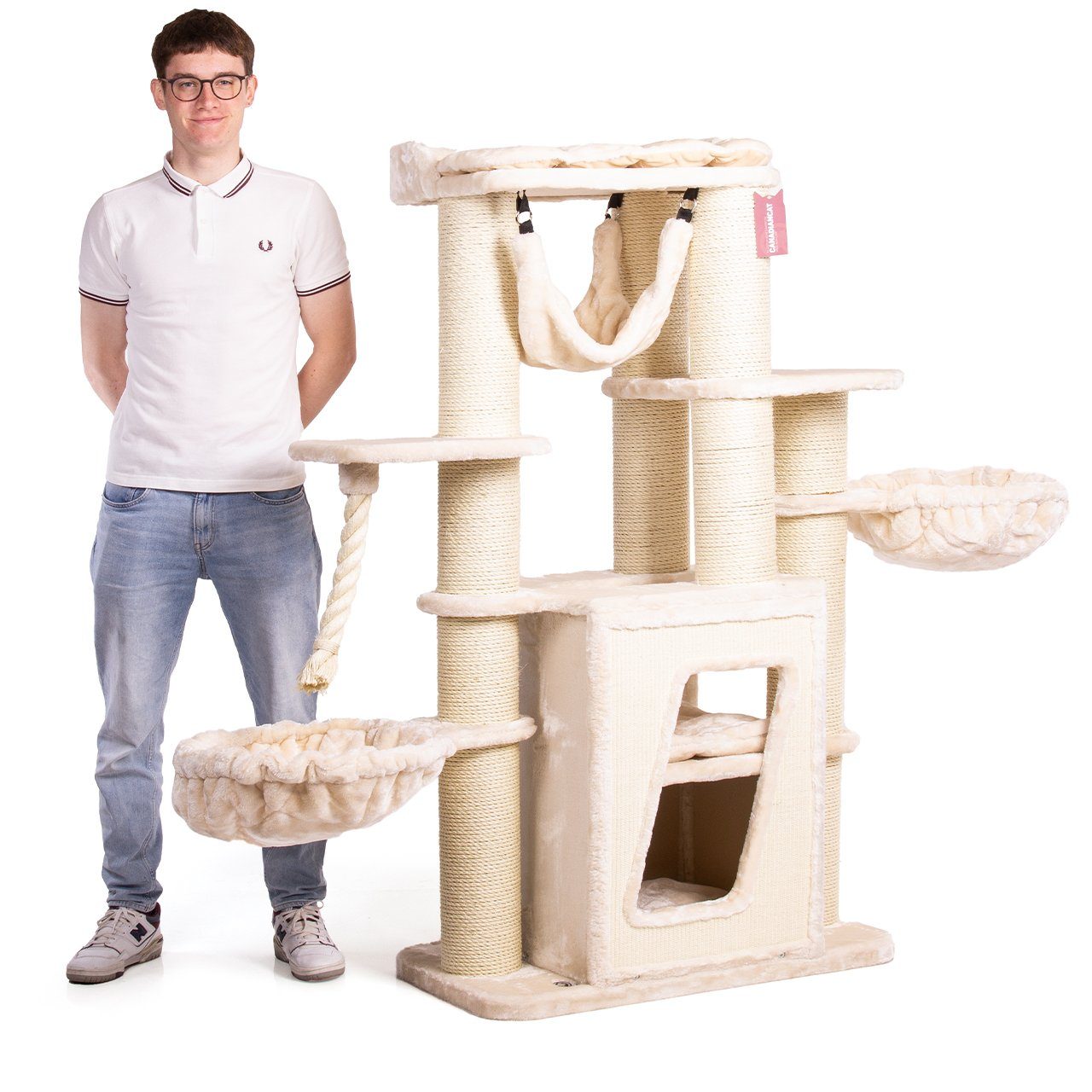 Canadian Cat Company Kratzbaum Hudson, beige, ca. 50 x 178 x 157 cm