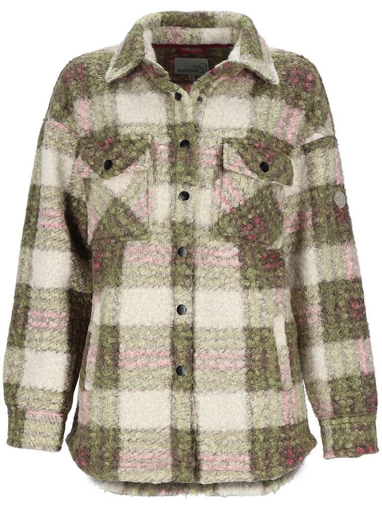 Baumfuchs Langarmhemd Damen Overshirt mit Karomuster - Hemd-Jacke mit Taffeta-Futter