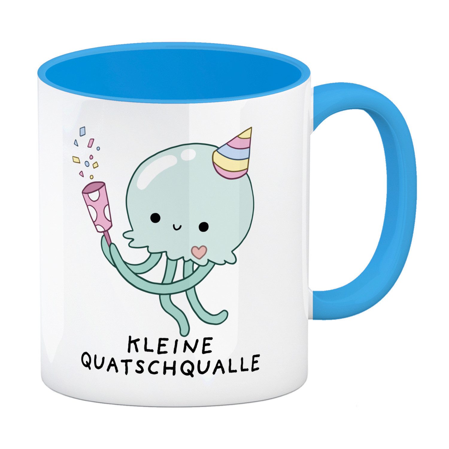 Tasse Jelly & Friends Qualle Kaffeebecher in hellblau mit Spruch Kleine