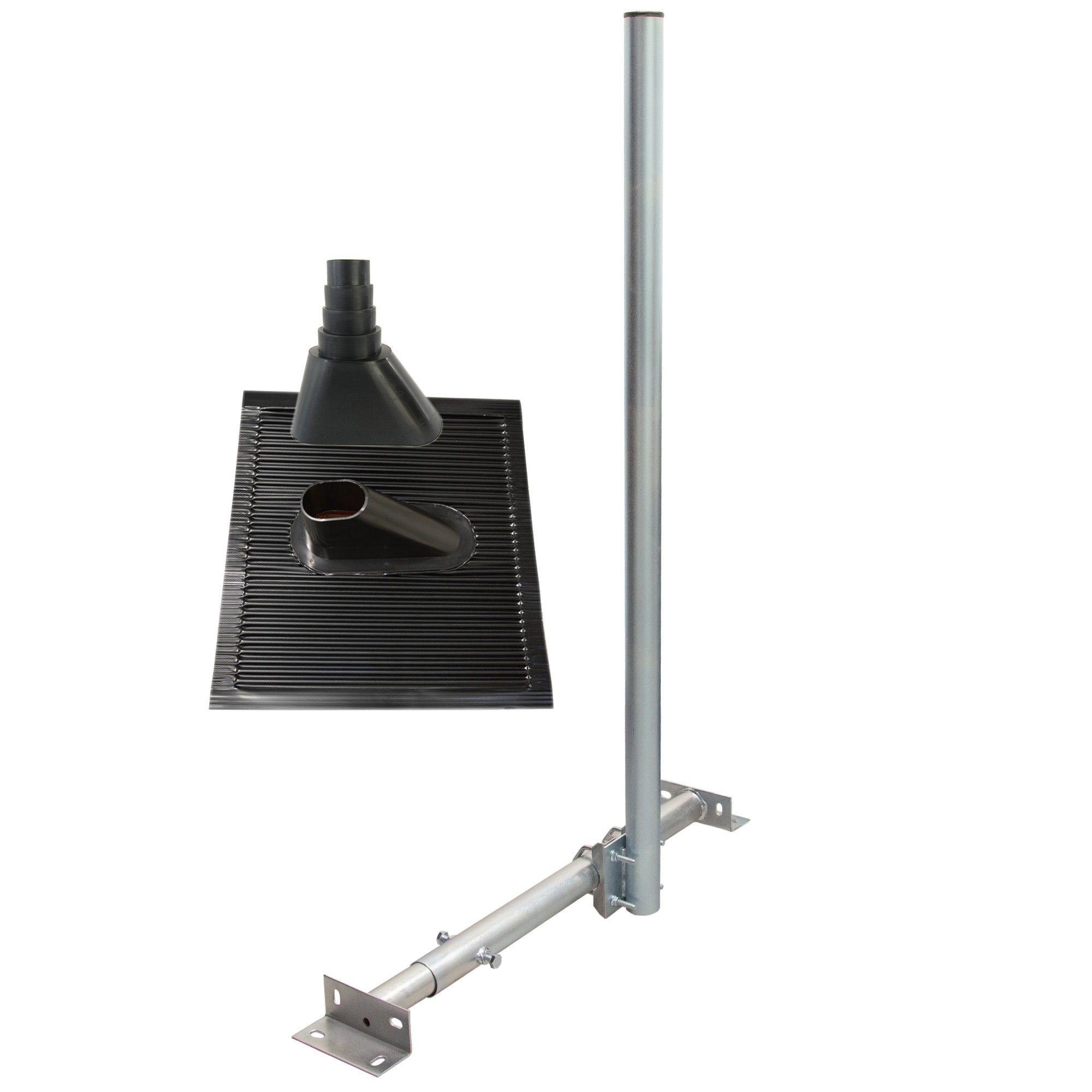 SAT-Halterung BASIC X120-48 Dachsparrenhalter 120cm Mast ALU-Ziegel Tülle schwarz