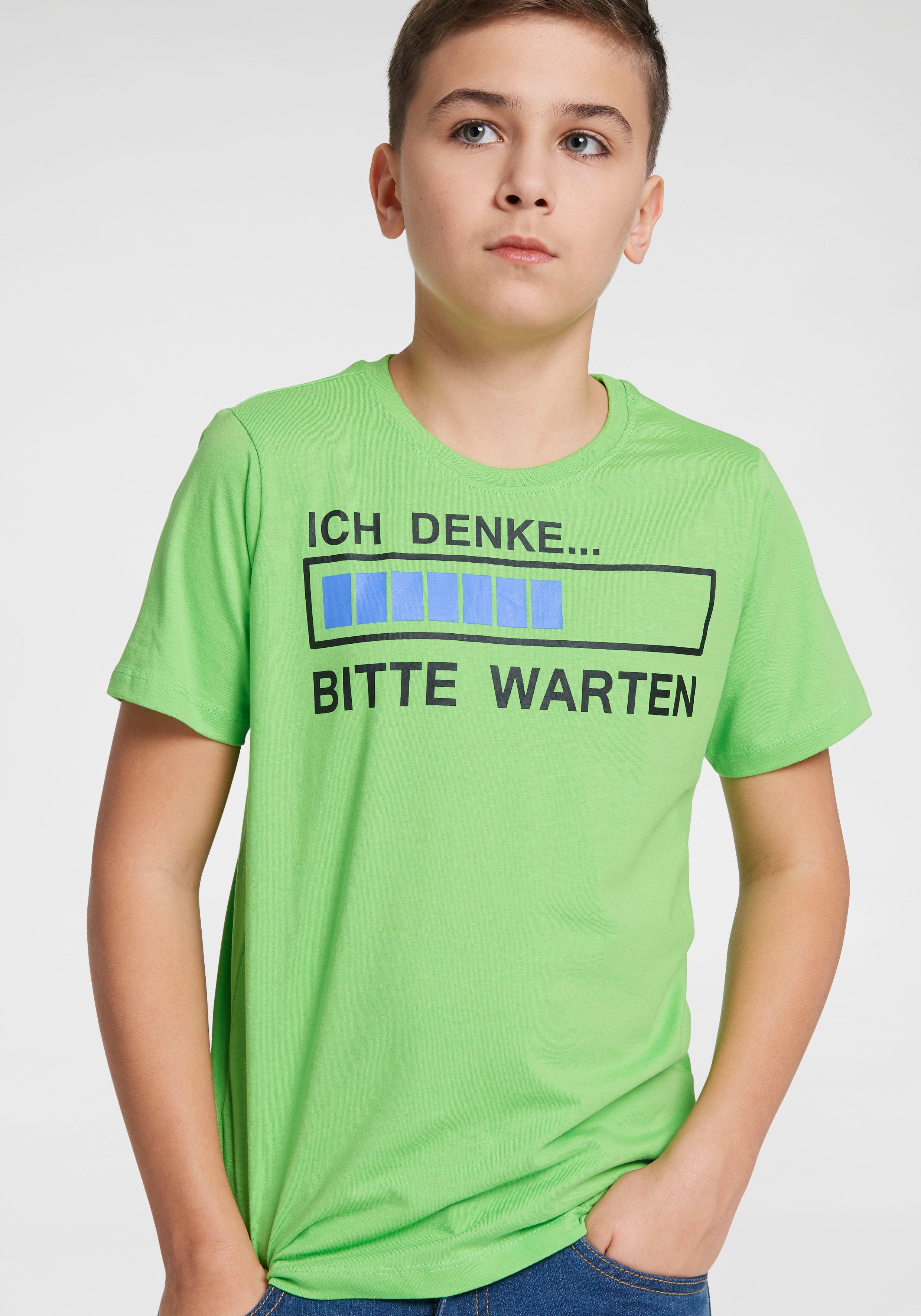 Spruch KIDSWORLD T-Shirt WARTEN ICH DENKE...BITTE