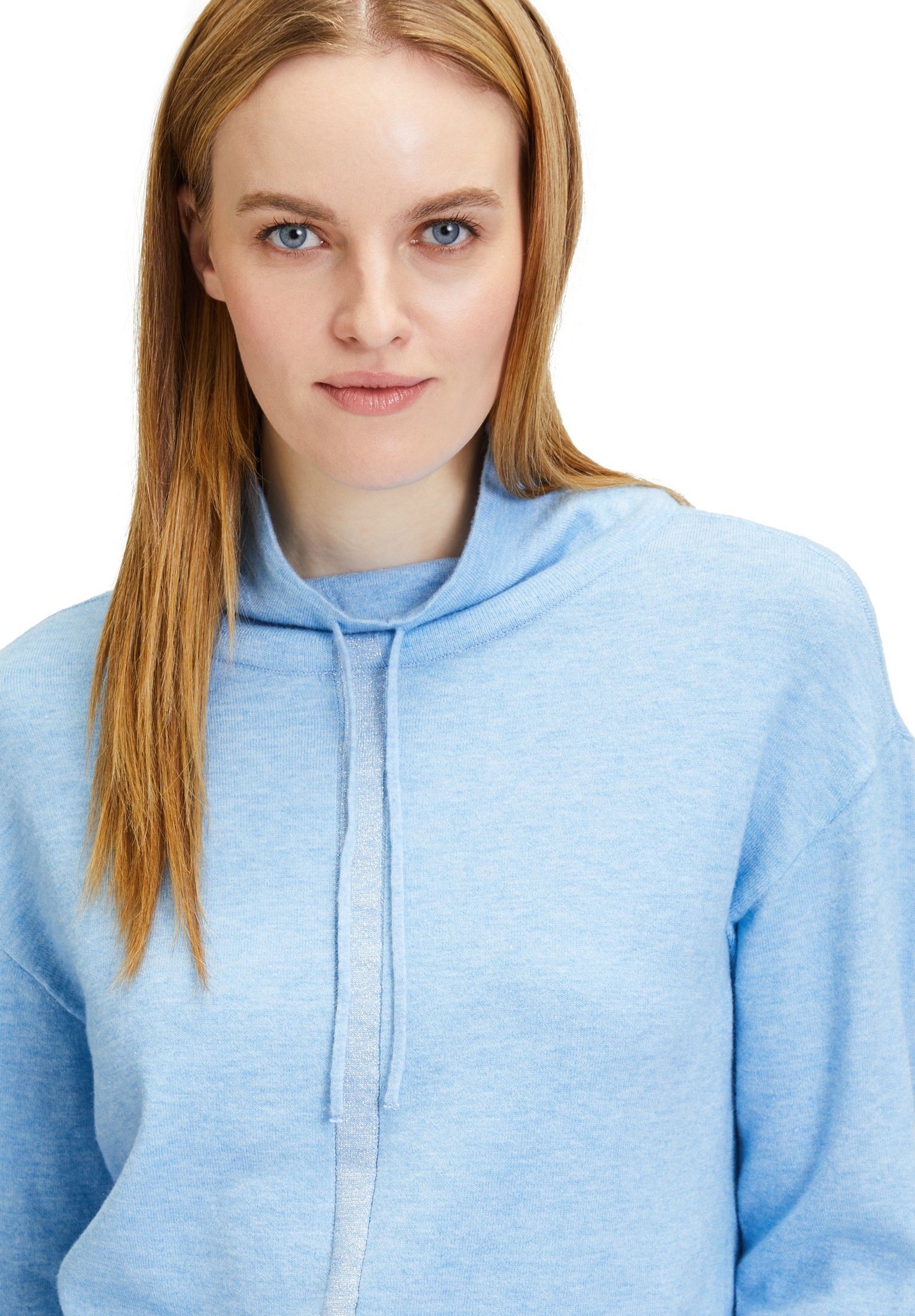 Bright Betty Blue Intarsie (1-tlg) Melange mit Barclay Strickpullover Lurexfaden