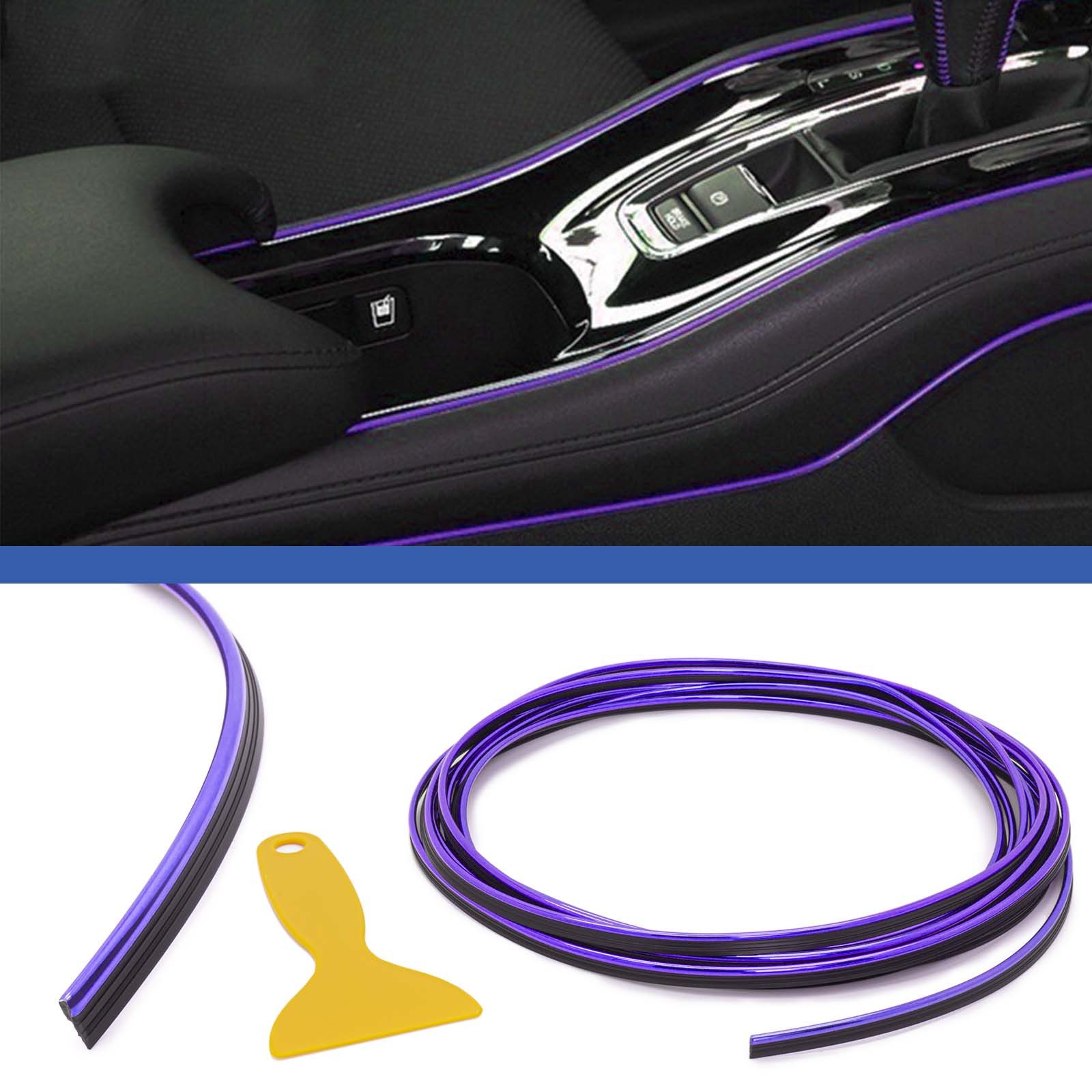 5m Auto Innen Raum Dekoration Design Zier Leiste Streifen Lila KFZ-Adapter