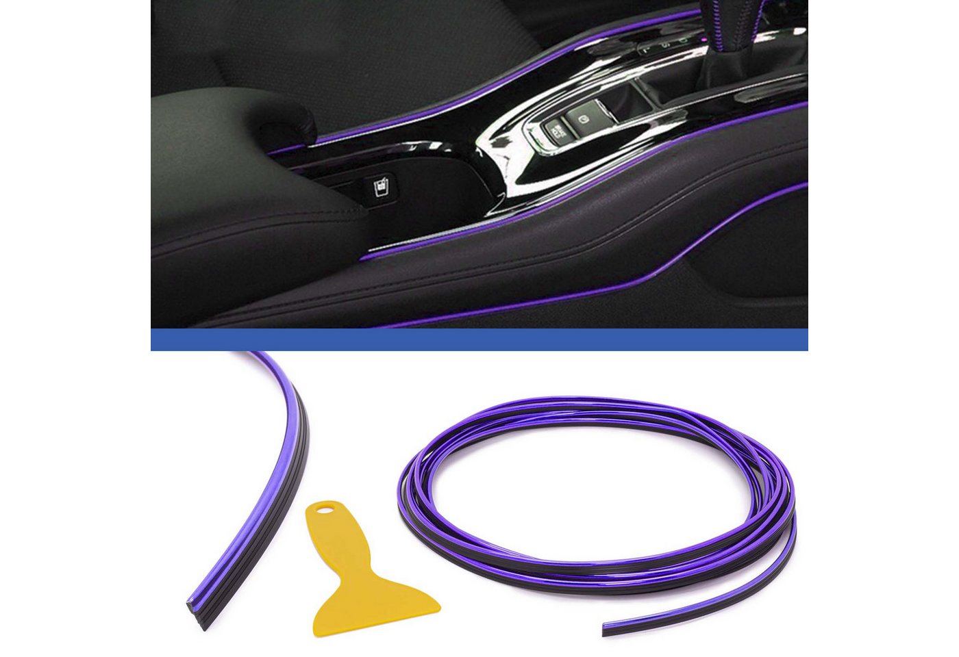 Adapter Universe 5m Auto Innen Raum Dekoration Bunt Design Metallic Strip Line Zier KFZ-Adapter