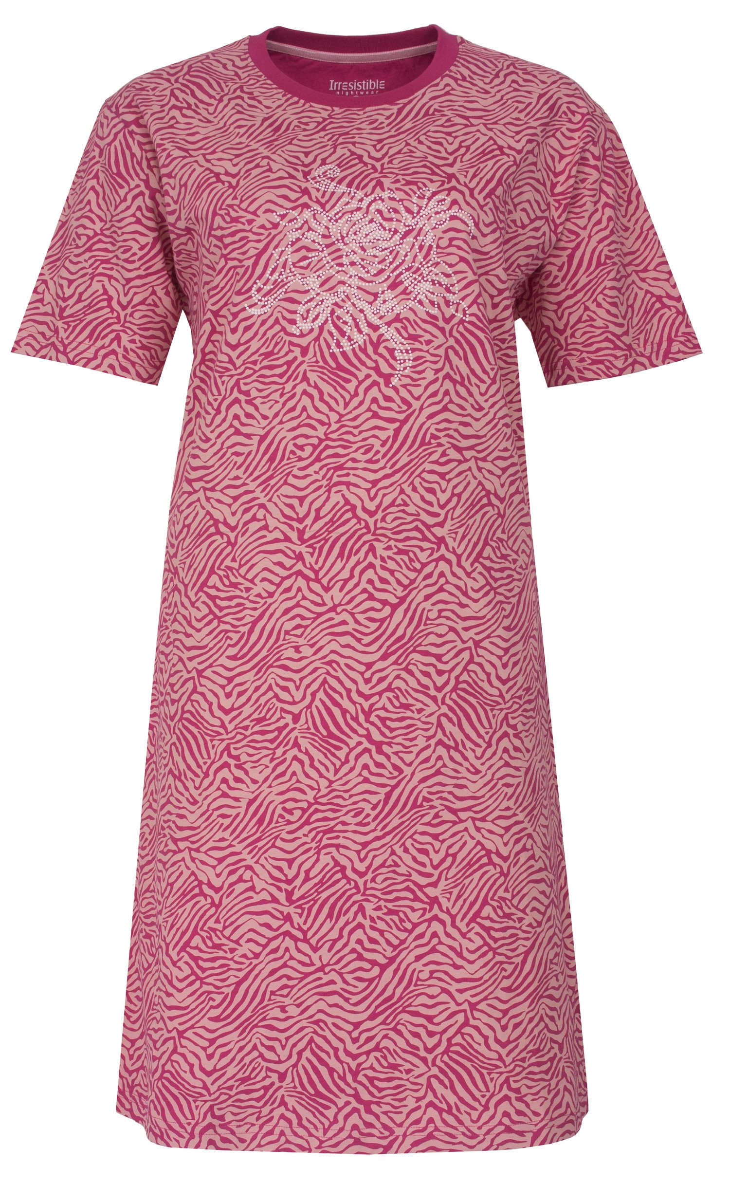 Irresistible Nachthemd Damen Schlafshirt mit kurzem Arm modisch (1-tlg) Baumwolle