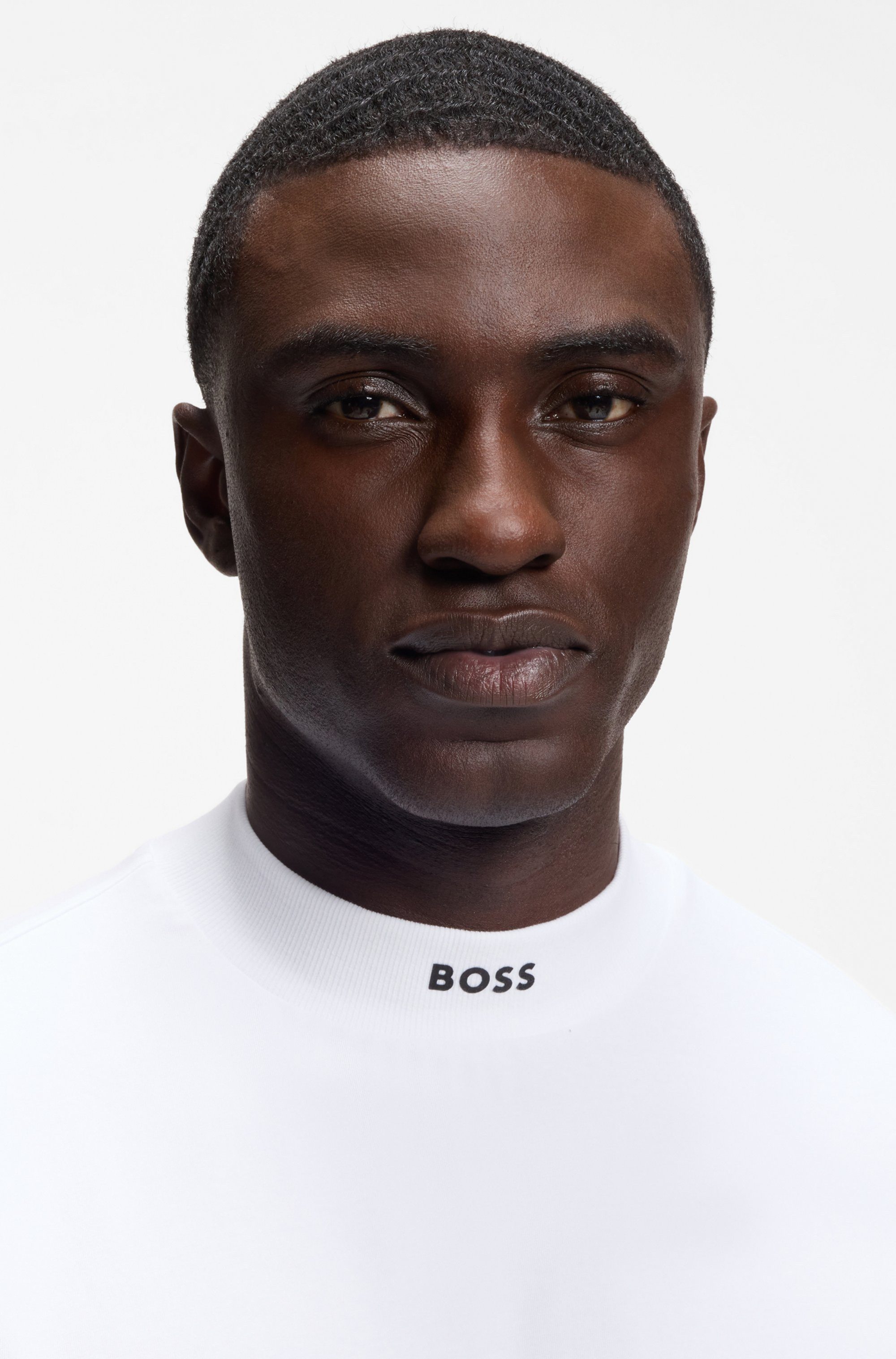 BOSS GREEN T-Shirt Tee Collar Relaxed Fit Stretch Jersey Baumwolle, Logo Centered, Rundhals – Bild 4 von 5