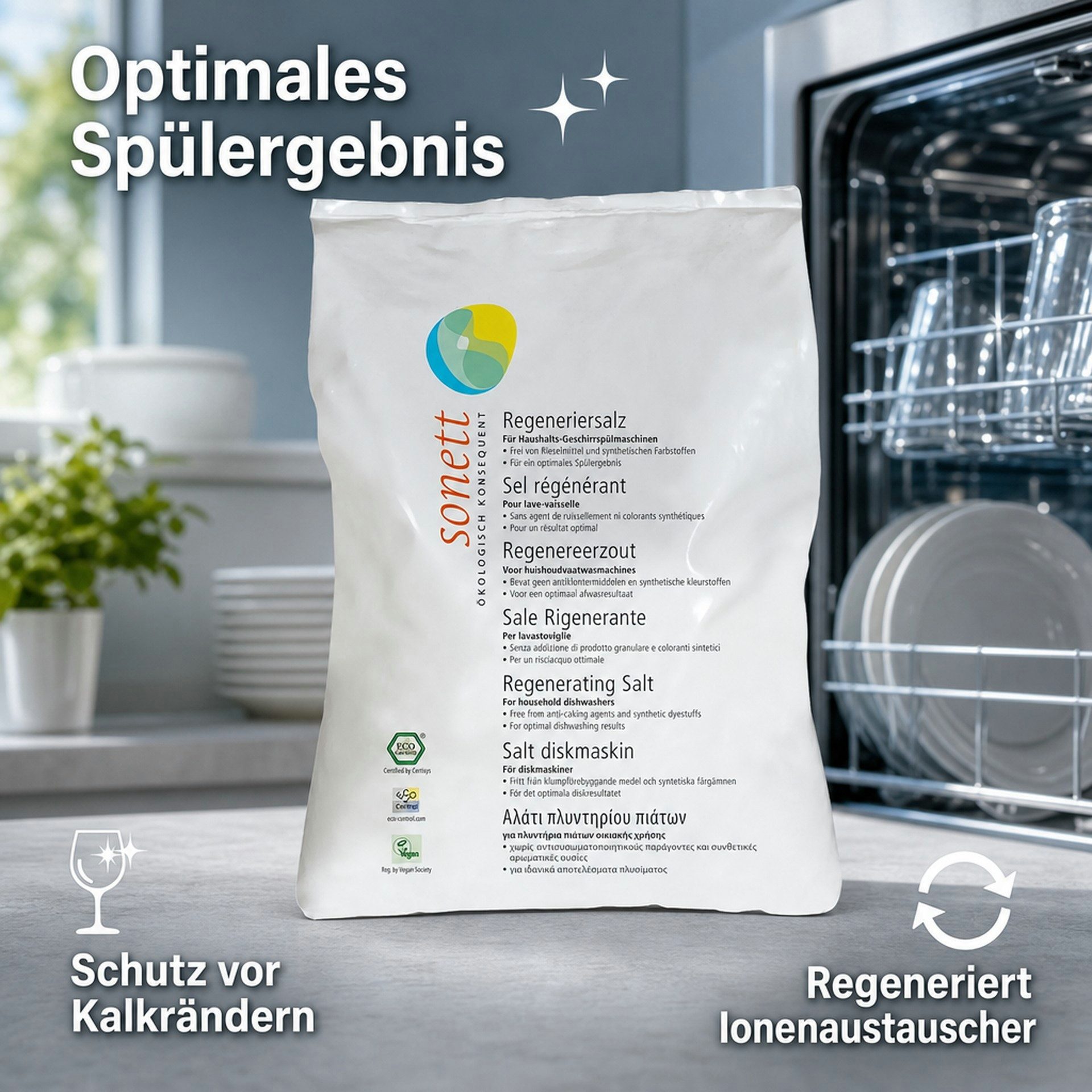 Boni-Shop SONETT Regeneriersalz 6 x 2 kg für die Geschirrspülmaschine Gallseife