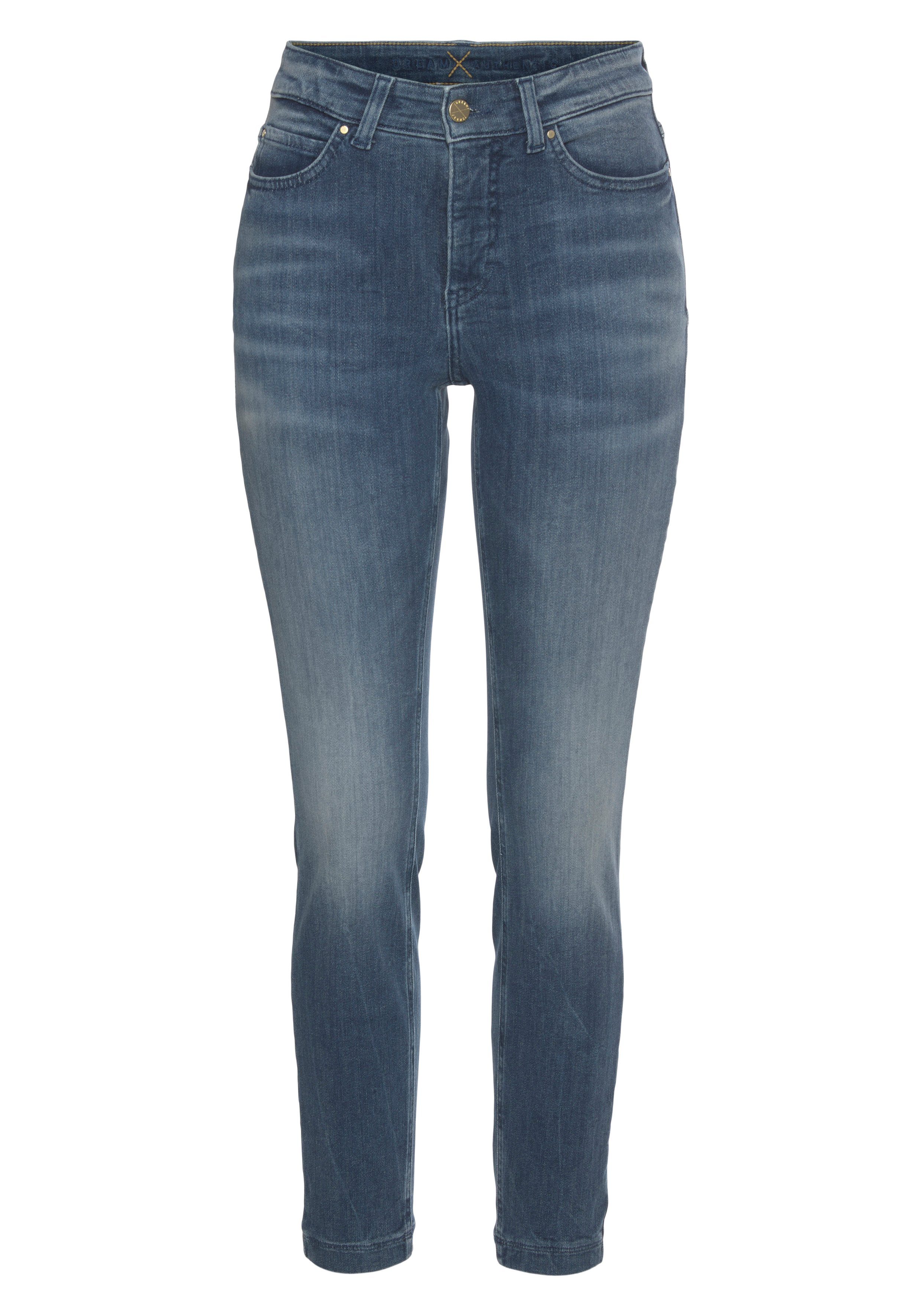 perfekten Dream Hochelastische MAC Qualität Sitz Skinny-fit-Jeans dark den sorgt blue für net wash Skinny authentic